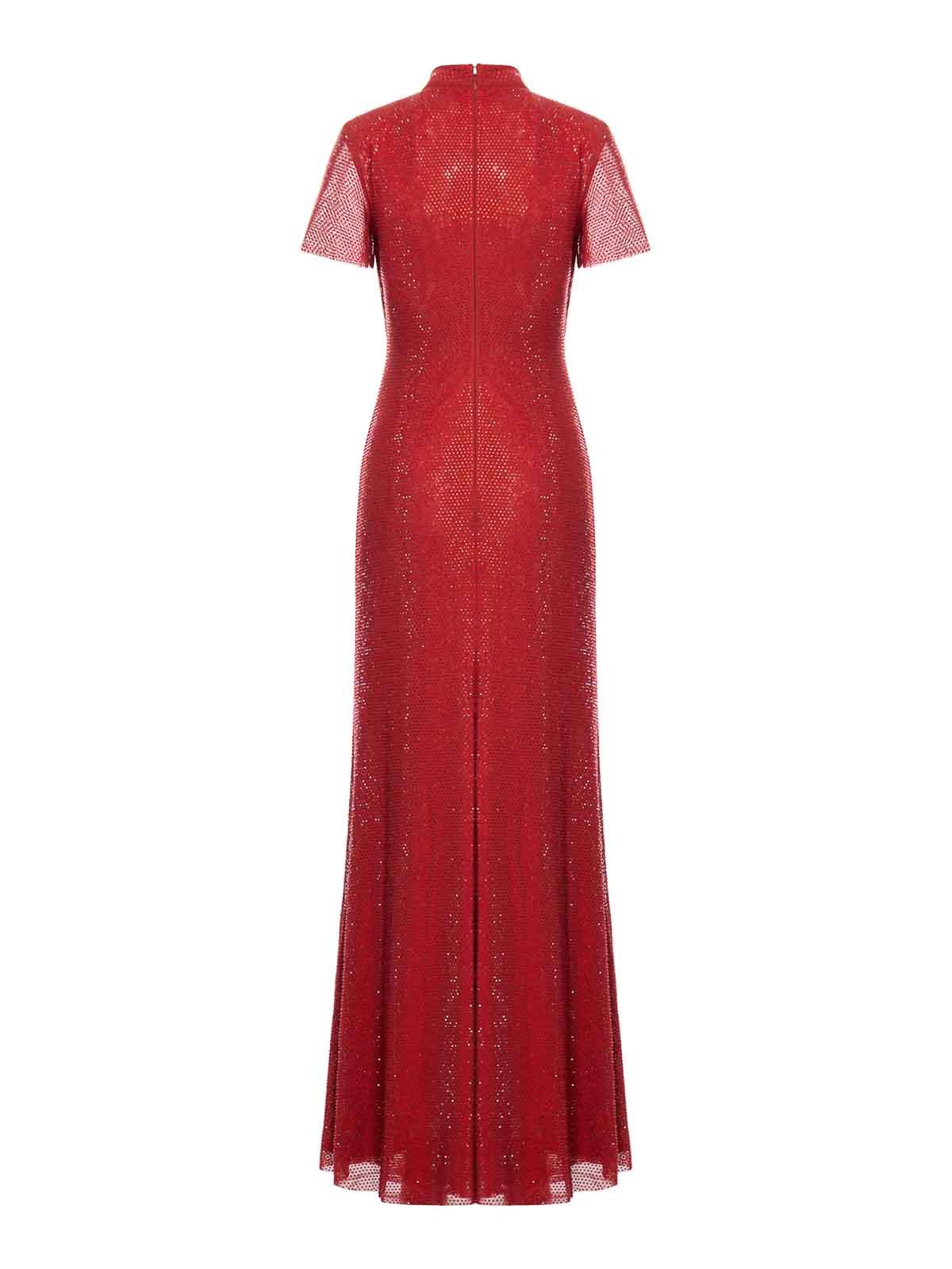 green emerald velvet dress Self-Portrait - Red Lurex Knit Maxi Dress
