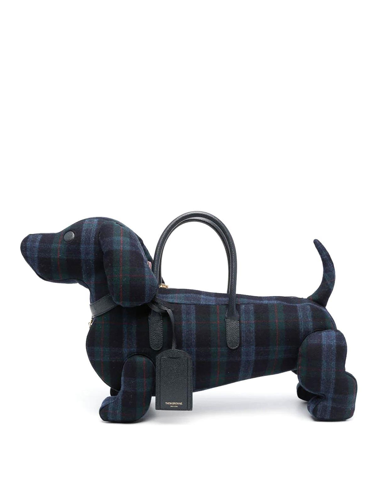 Thom Browne Hector Plaid check Tote Bag in Blue for Men Lyst