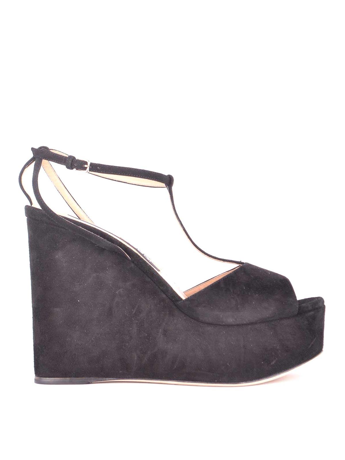 直営店‐Sergio Rossi‐ Alma wedge 75mm スエード サンダル 直営店‐Sergio Rossi‐ Alma wedge 75mm スエード サンダル
