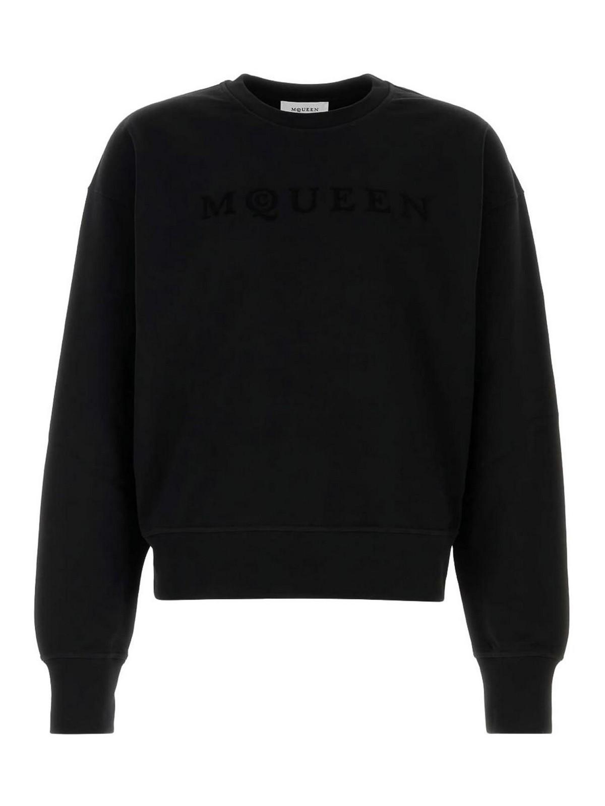 スウェット・トレーナー Alexander Mcqueen Black Red Cotton Zip Sweatshirt Alexander McQueen logo-print Cotton Sweatshirt | Black