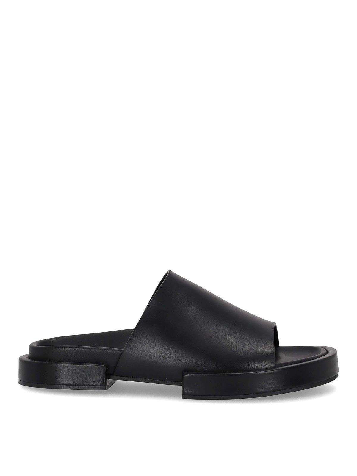 ANN DEMEULEMEESTER Leather Gladiator Sandal Black 36(About