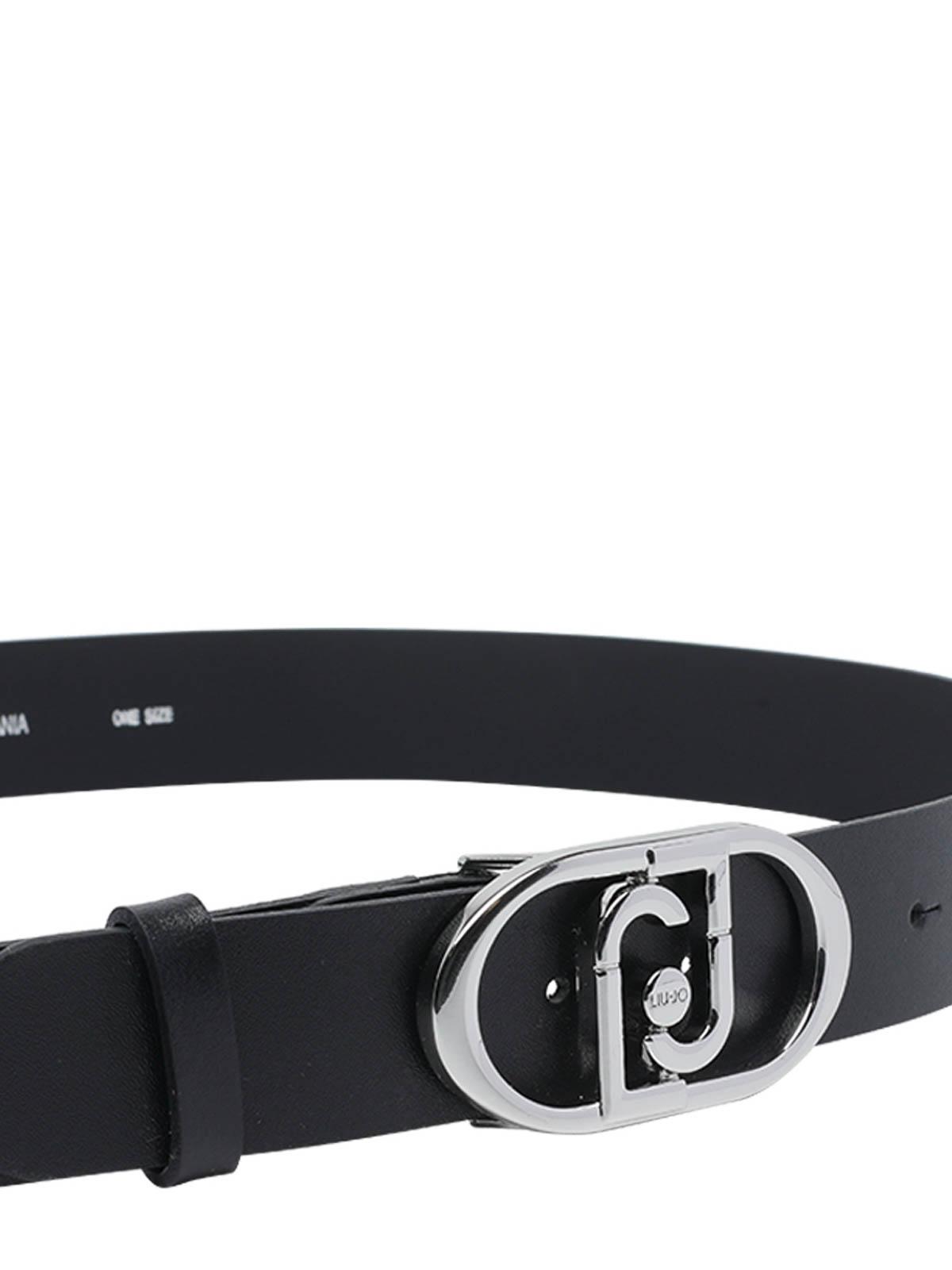 Liu Jo Logo Buckle Belt Women black Belts Leather belt Liu.Jo Black size L International in Leather  main image 2