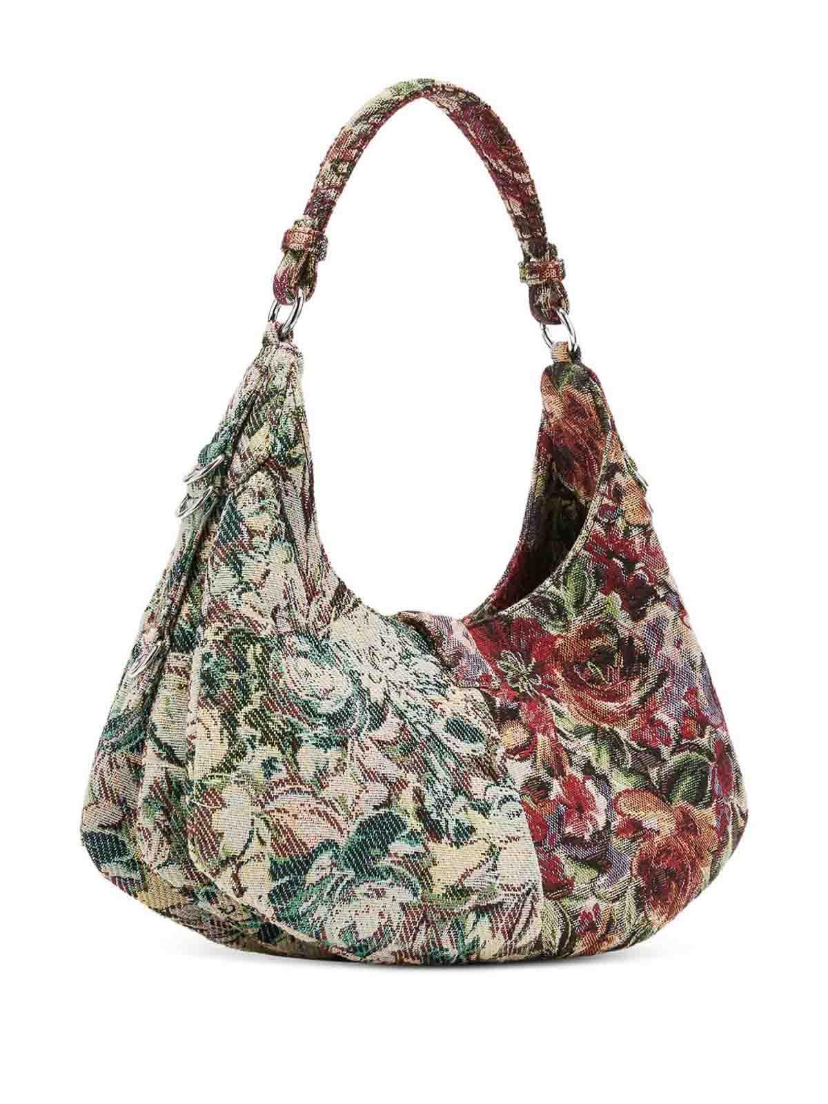 Ganni Kat Small Shoulder Bag With Floral Jacquard in White | Lyst