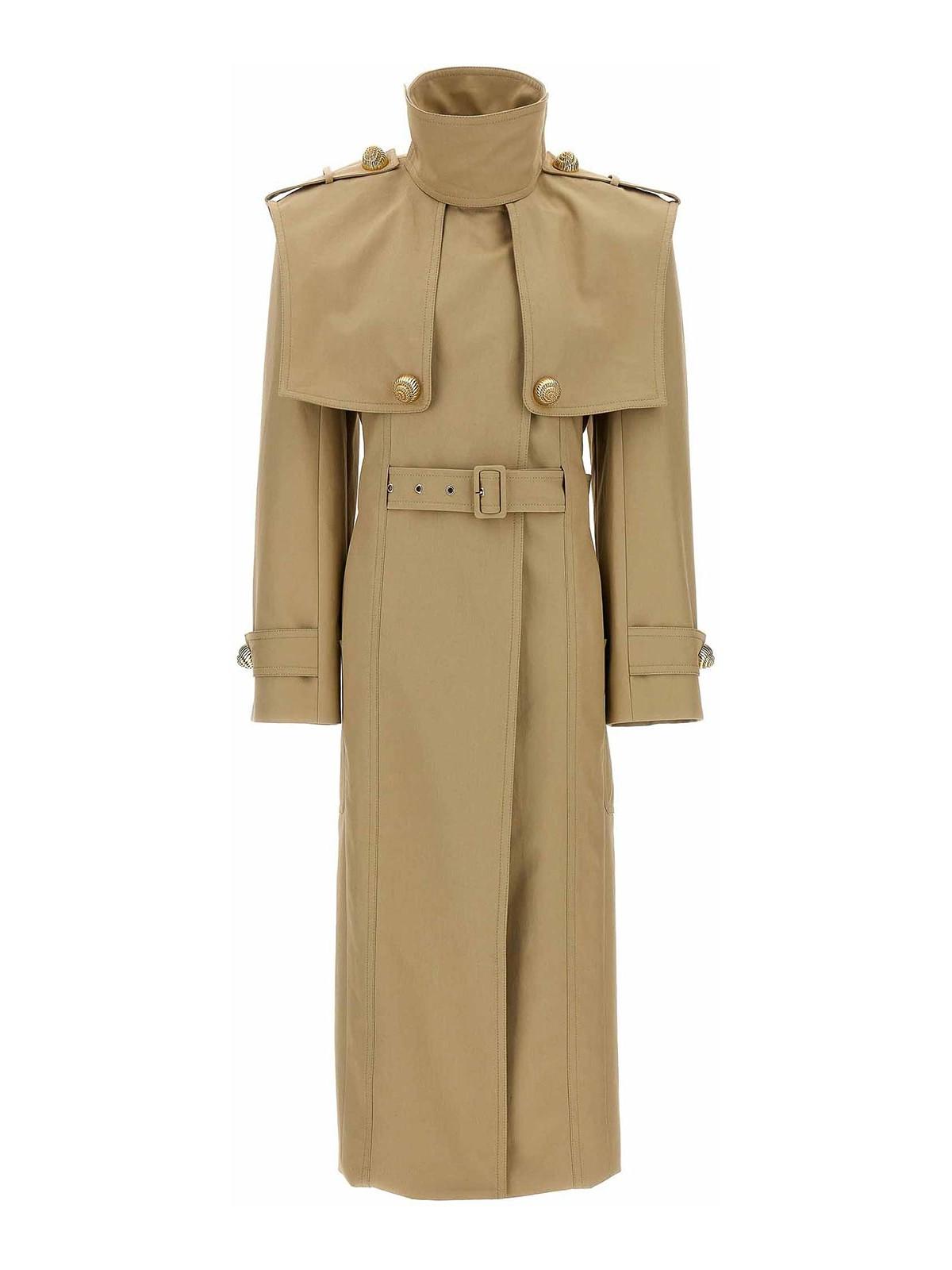 balmain-Beige-Button-Trench-