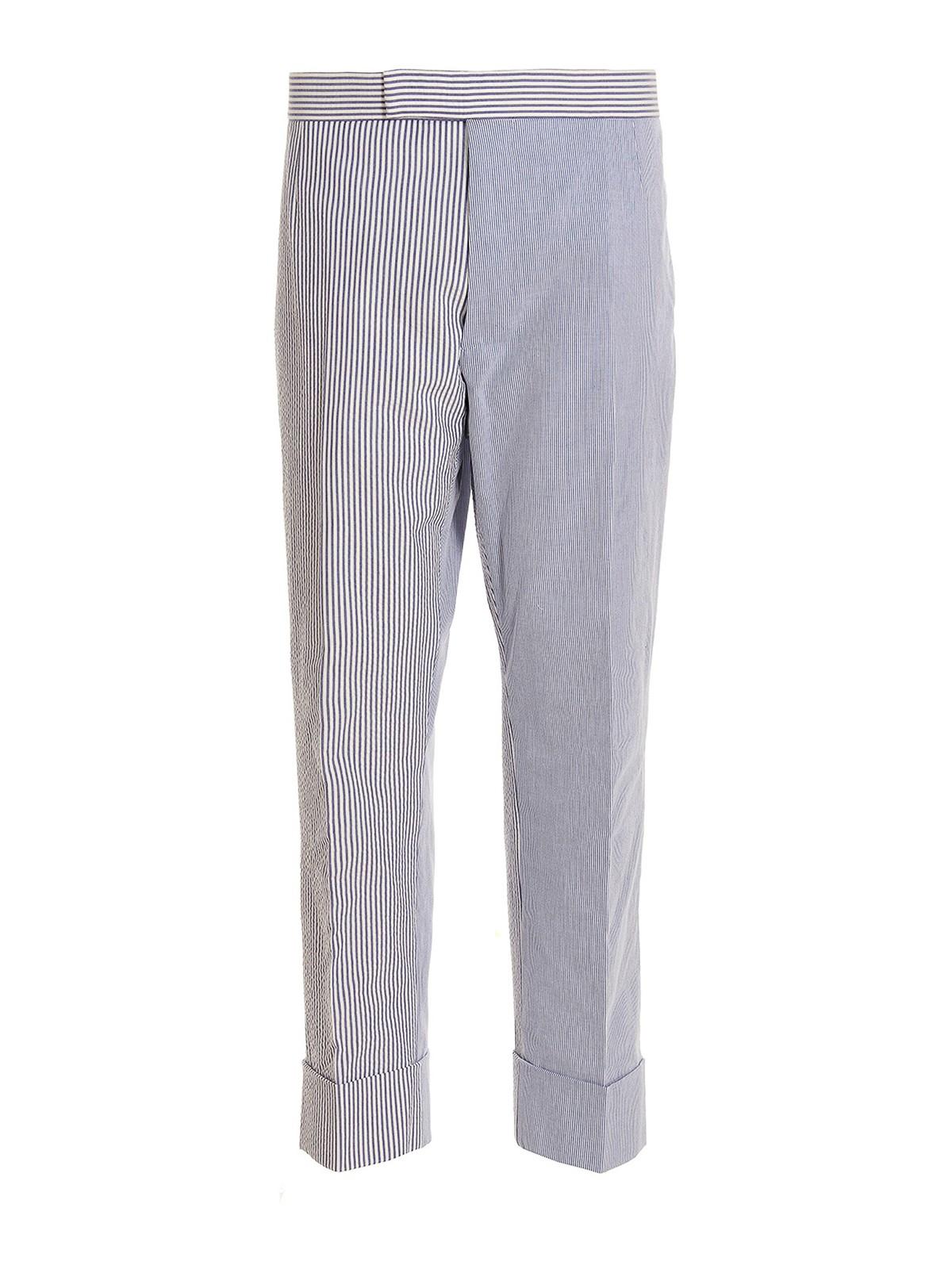 Thom Browne Navy Loopback Stripe Sweatpants - Blue