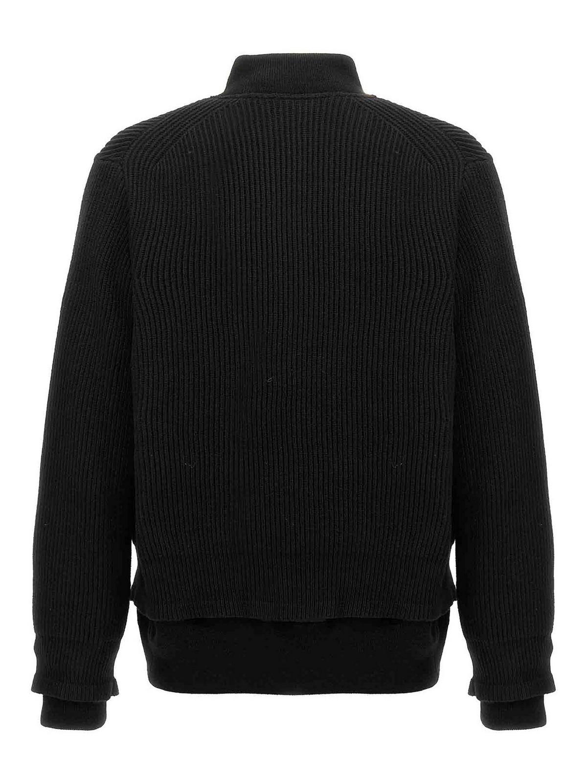 ブルゾン sacai Nylon insert cardigan Sacai Nylon Insert Cardigan in Black for Men | Lyst