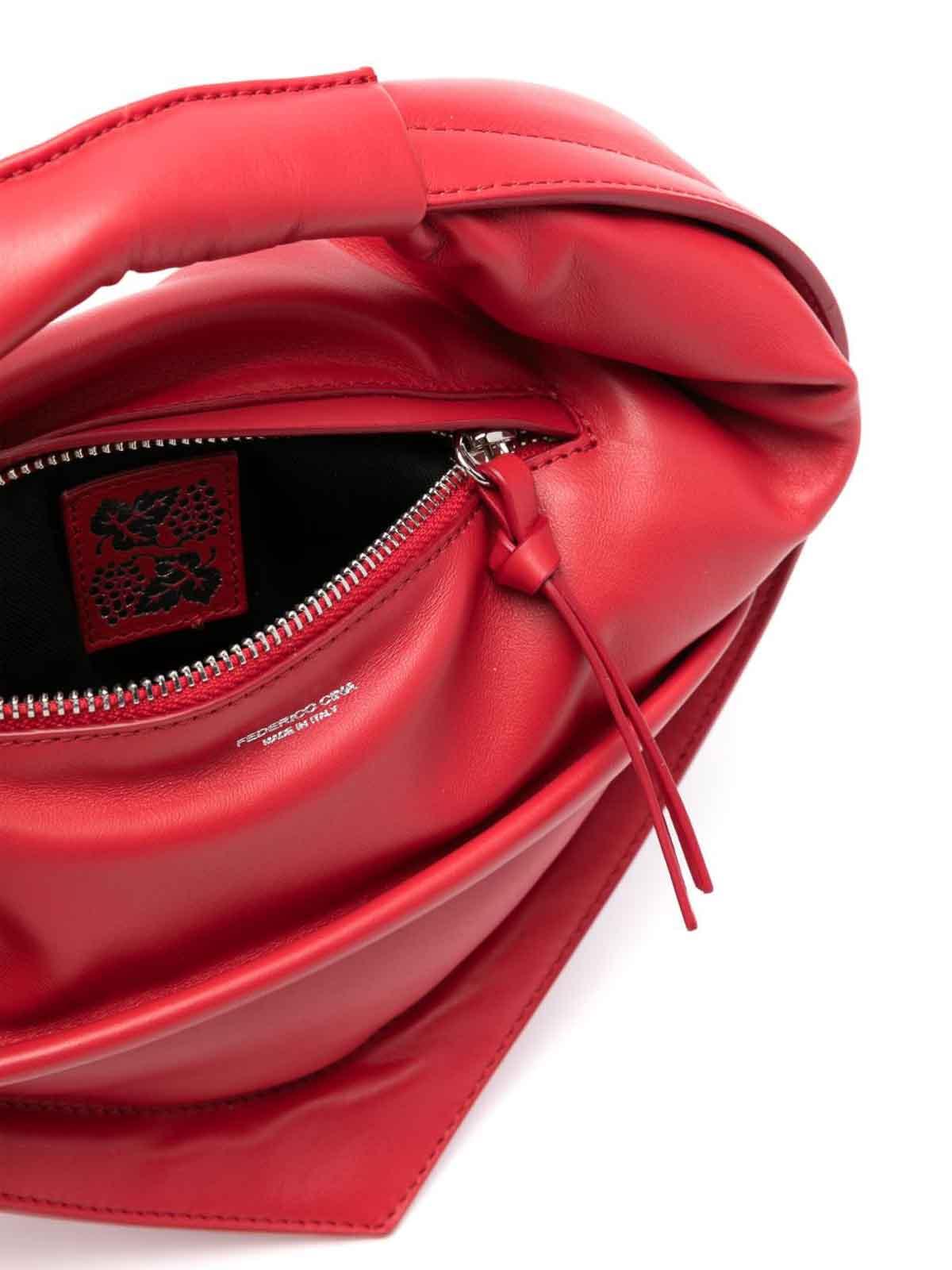 トートバッグ Federico Cina Heart-Shaped Red Lambskin Tote Bag Red FEDERICO CINA Tote bags for Women | Lyst