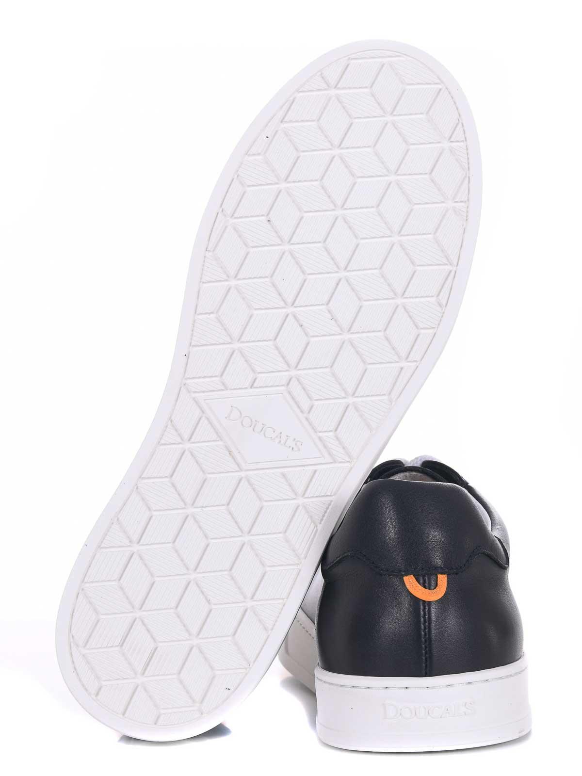 スニーカー Doucal's Leather-Trim Sneakers Men's sneaker in tumbled leather | white - Doucal's