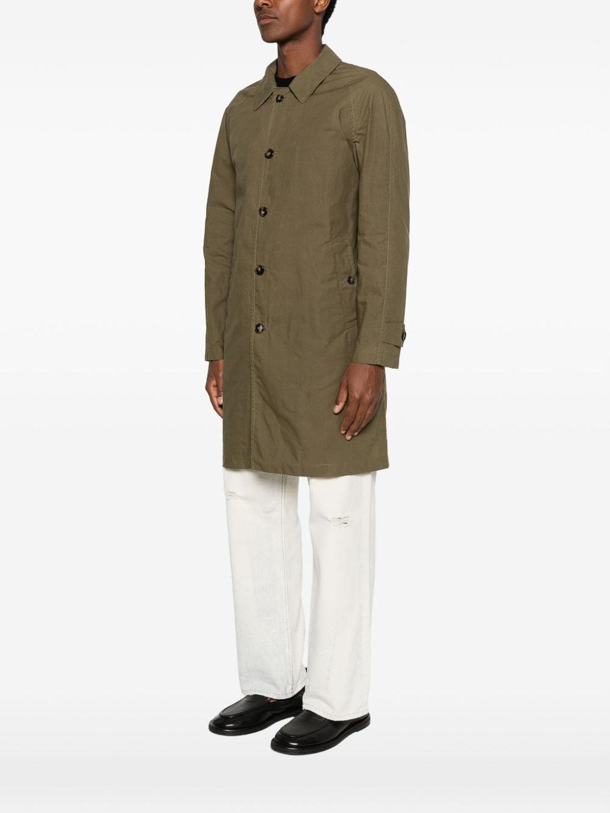 L’impermeabile New Dean Oiled Coat L'IMPERMEABILE New Dean Wax Coat Waterproof Trench in Green for