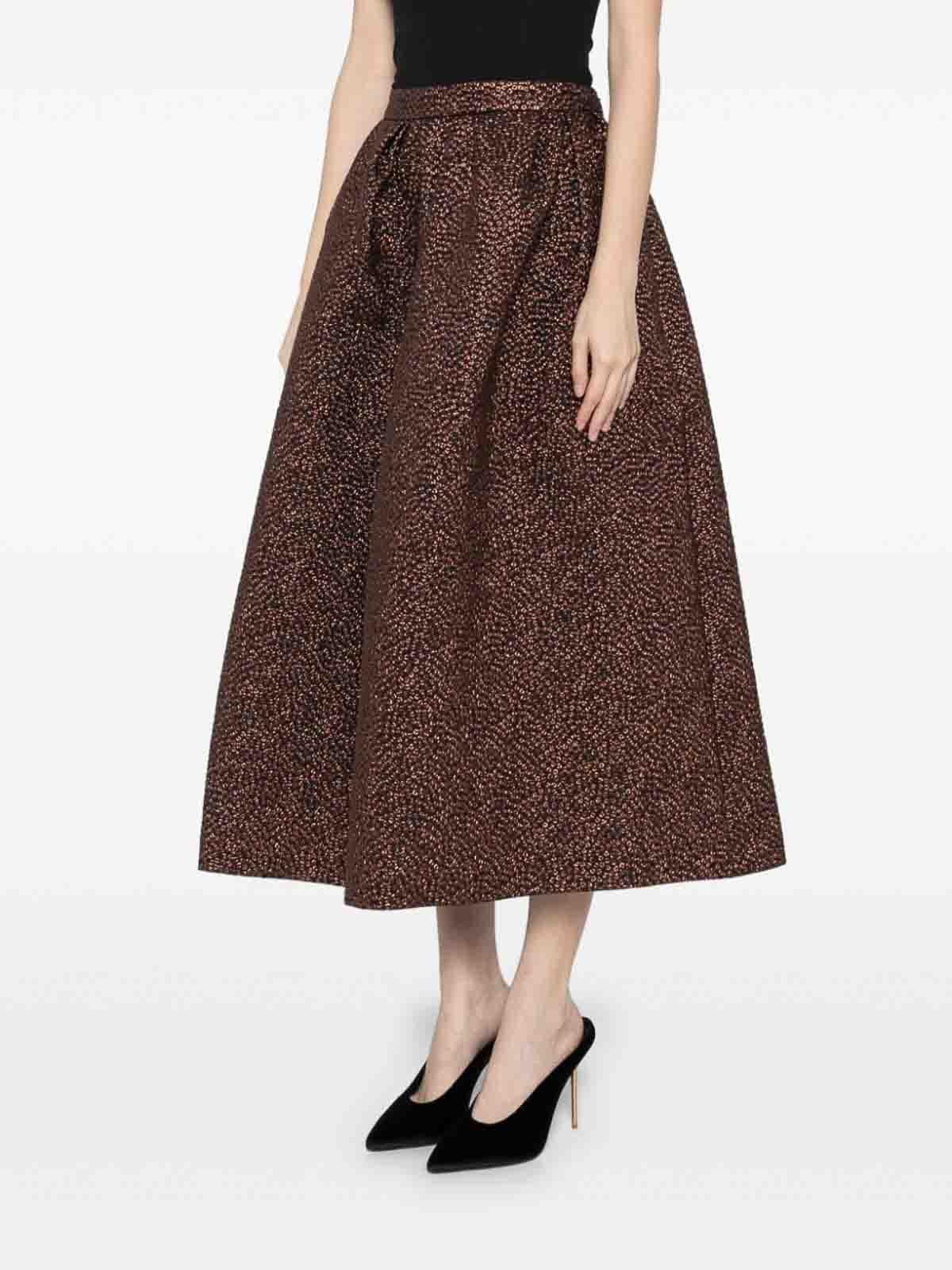 Dries Van Noten Dot Jacquard Skirt in Brown | Lyst