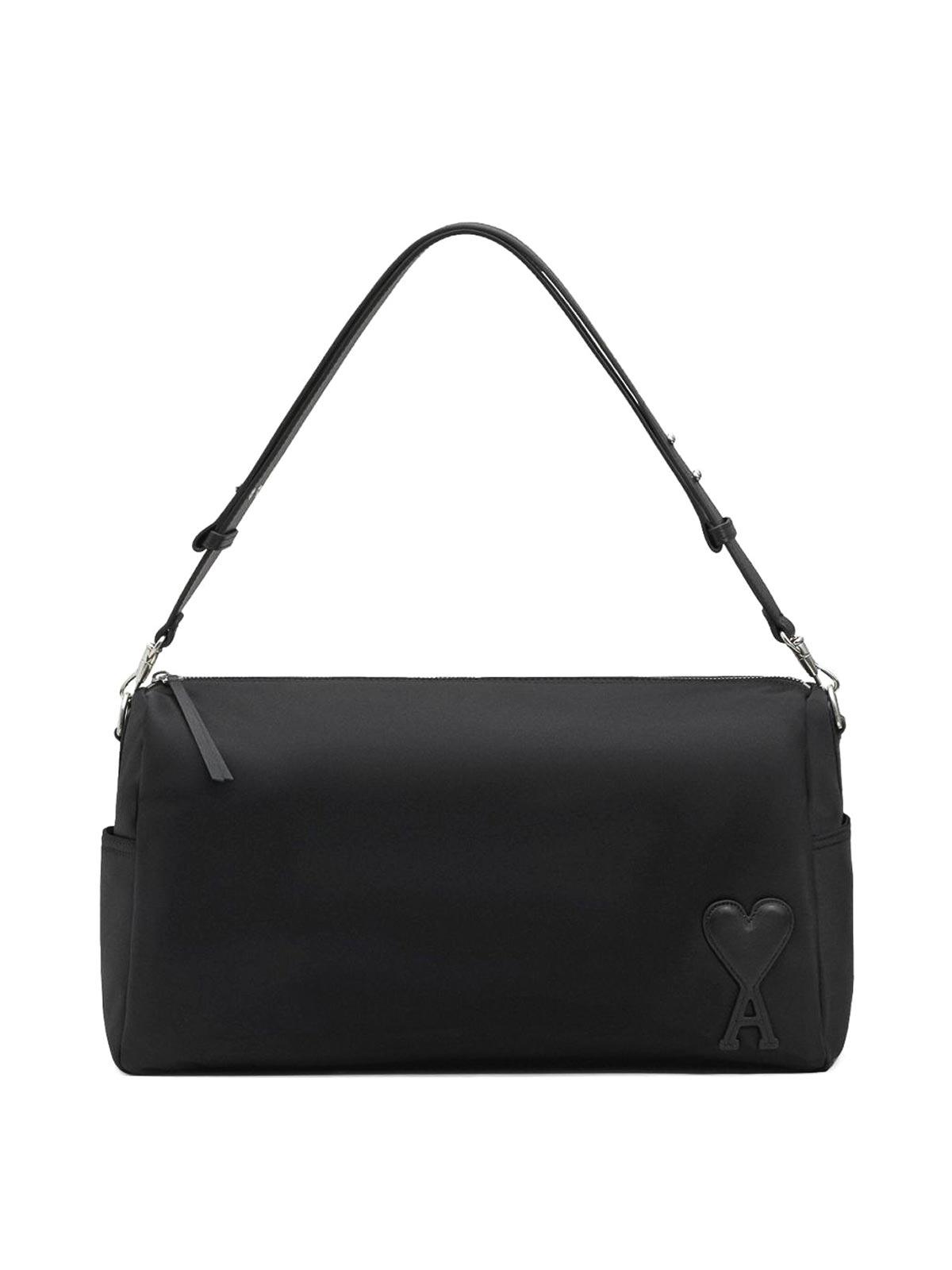 Ami Paris Marcel Large Nylon Shoulder Bag in Black | Lyst