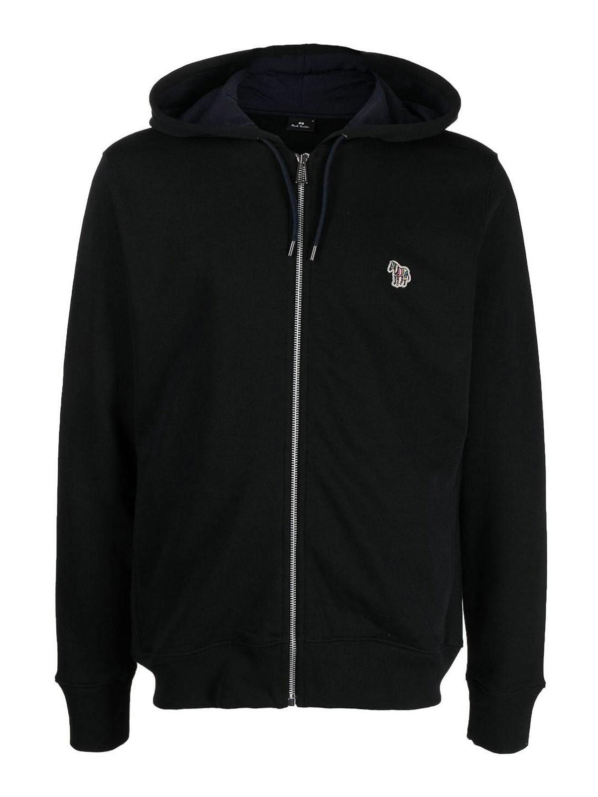 Paul Smith Zebra Logo Cotton Zip Up Hoodie in Black for Men Lyst UK