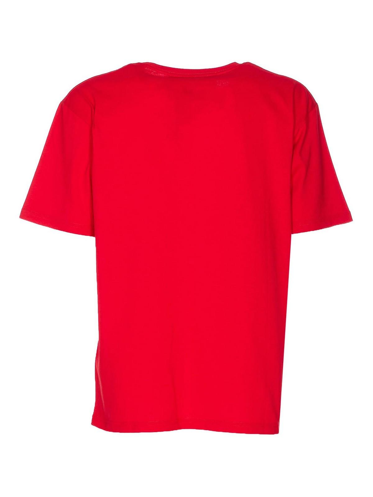 Tシャツ・カットソー Valentino Garavani Red Cotton T-Shirt Cotton T-shirt With Chez Valentino Print for Man in Red