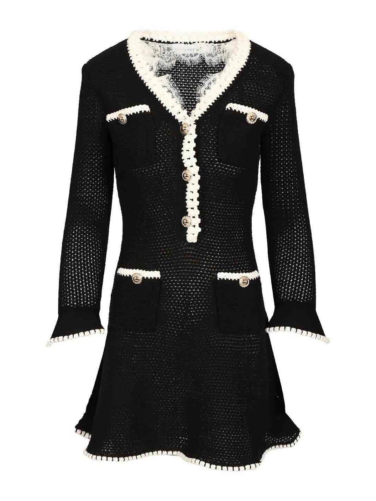 black long sleeve mini skater dress Marmo Draped Mini Dress in Black By DISSH main image 1