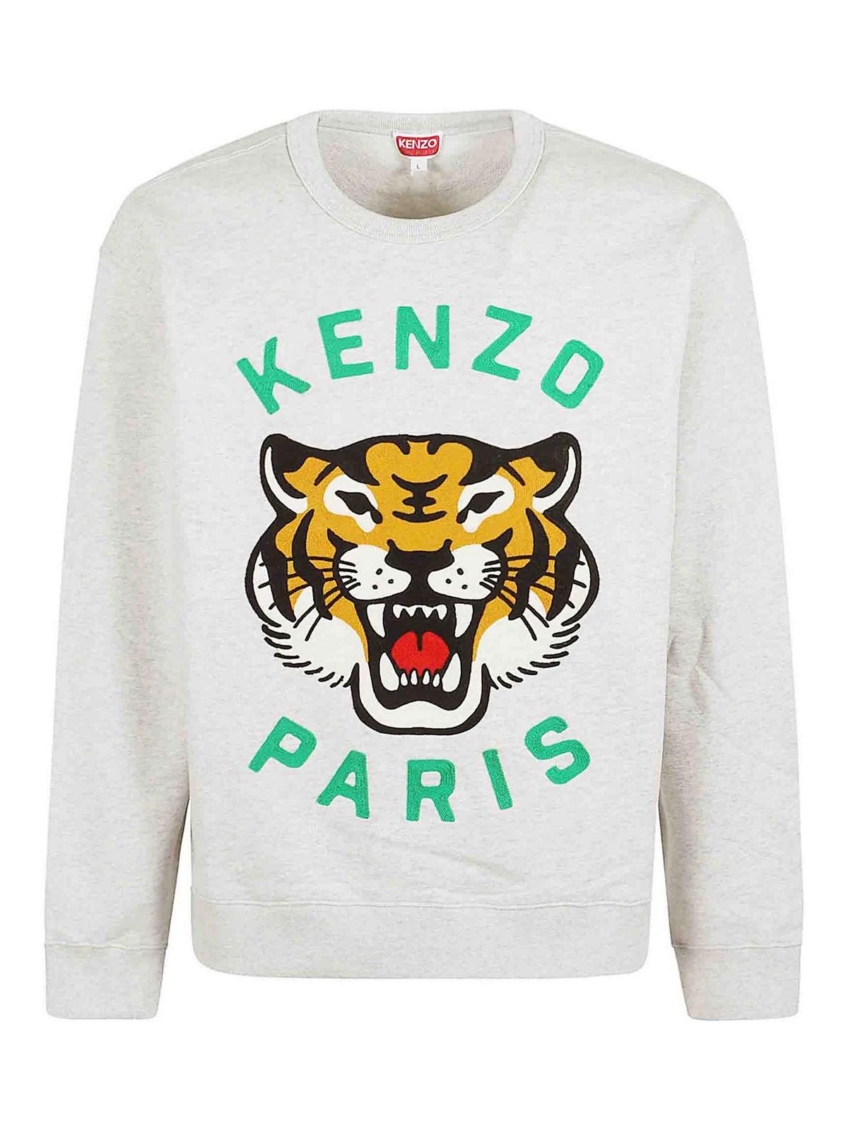 KENZO Lucky Tiger Emb Oversize Sweatshirt in Gray for Men | Lyst