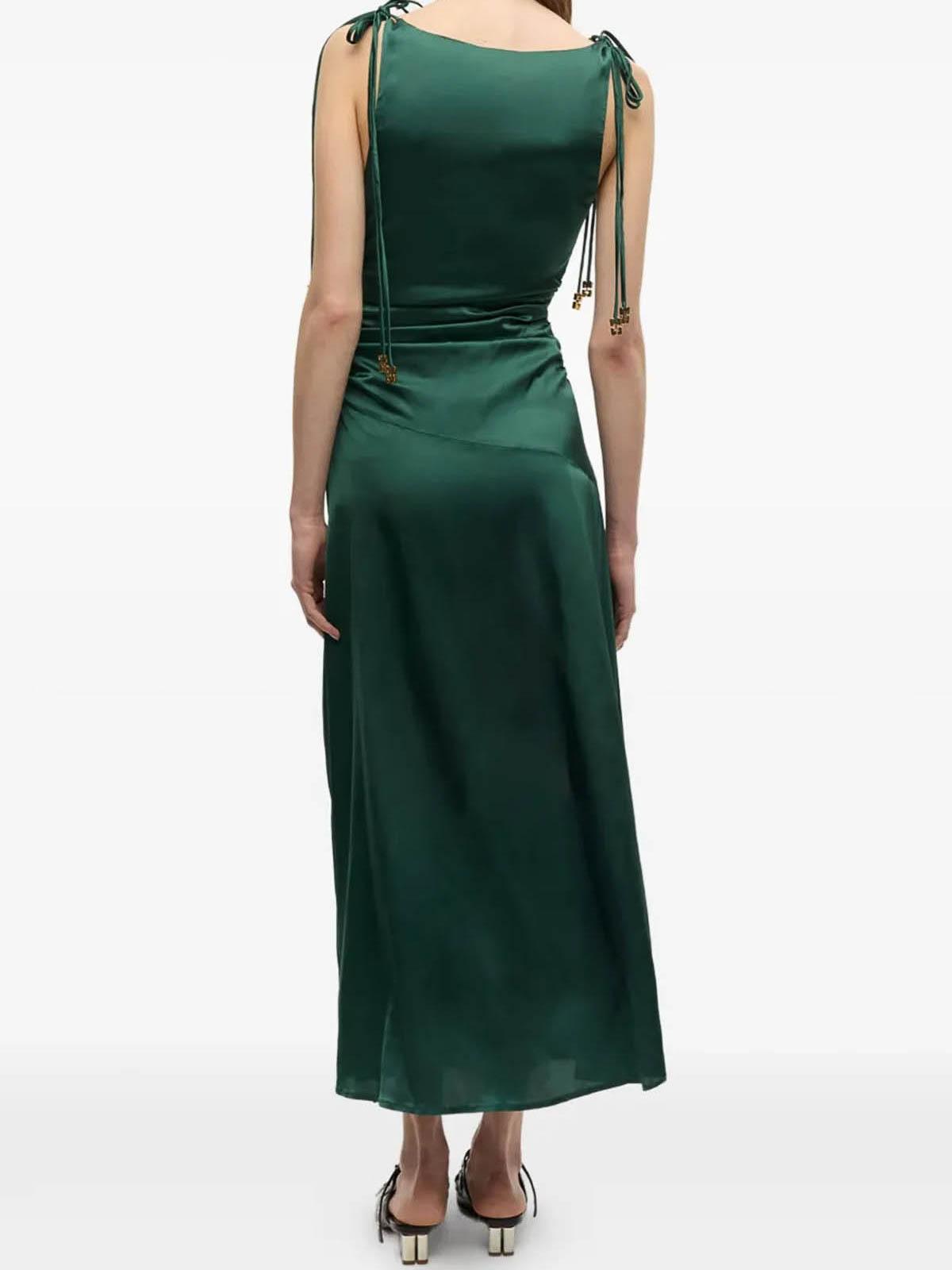 ganni pleated satin dress Ganni for FWRD Pleated Satin Dress in Pale Lilac