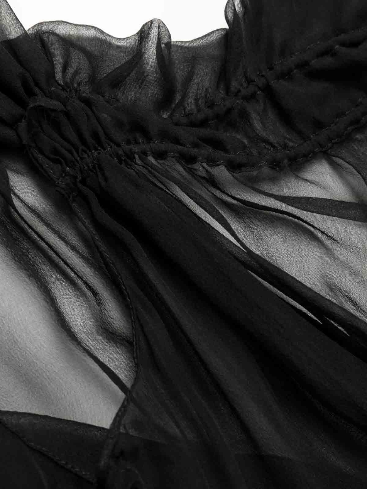 Maison Margiela Sheer Silk Minidress in Black