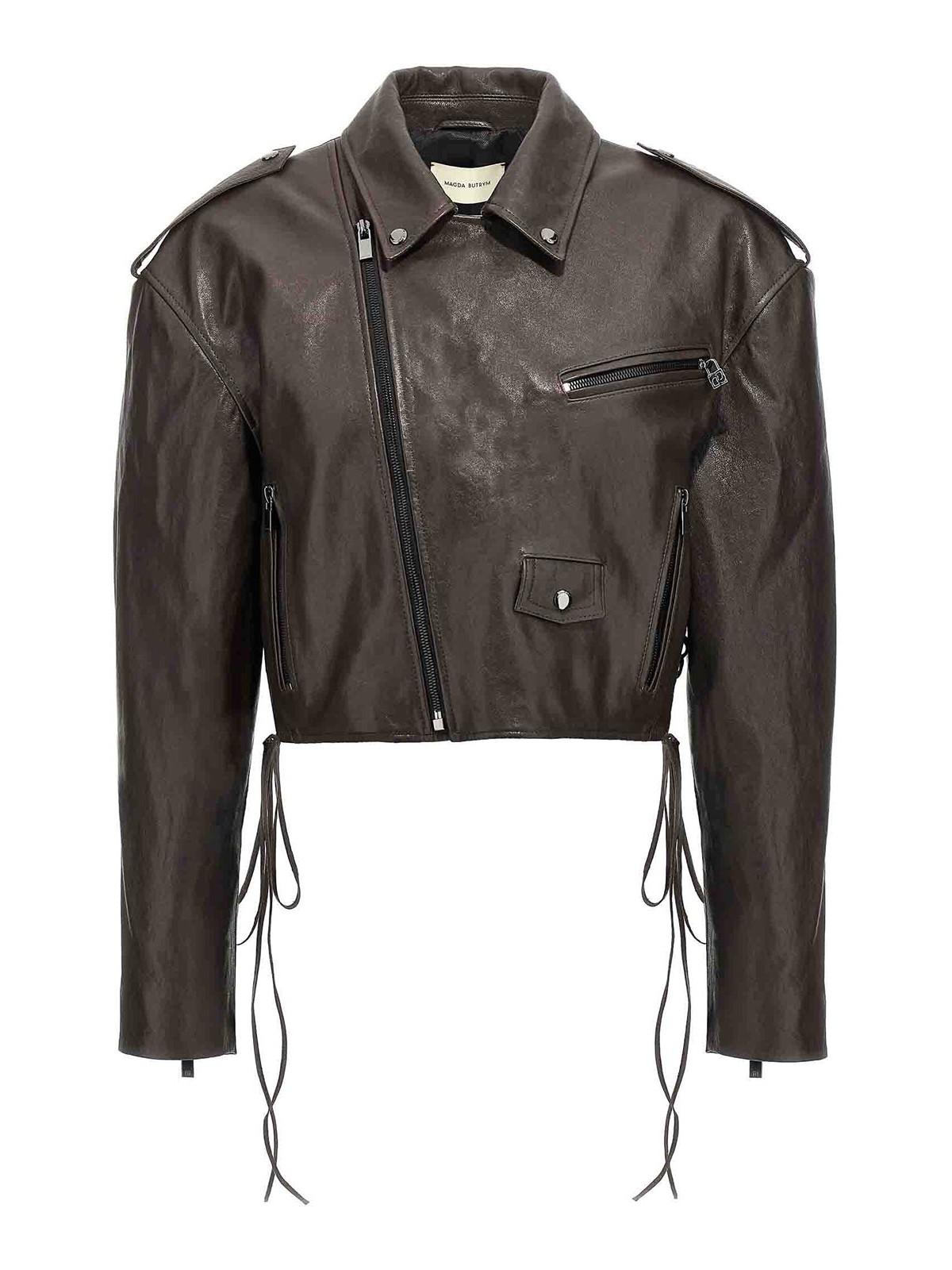 レザージャケット・コート MAGDA BUTRYM FW25 '19' biker jacket (297725 BROWN) Women's Coats & Jackets | Magda Butrym | Official Womenswear