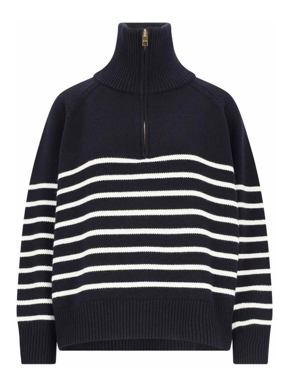 Nili Lotan Zip Up Turtleneck Sweater in Blue Lyst UK