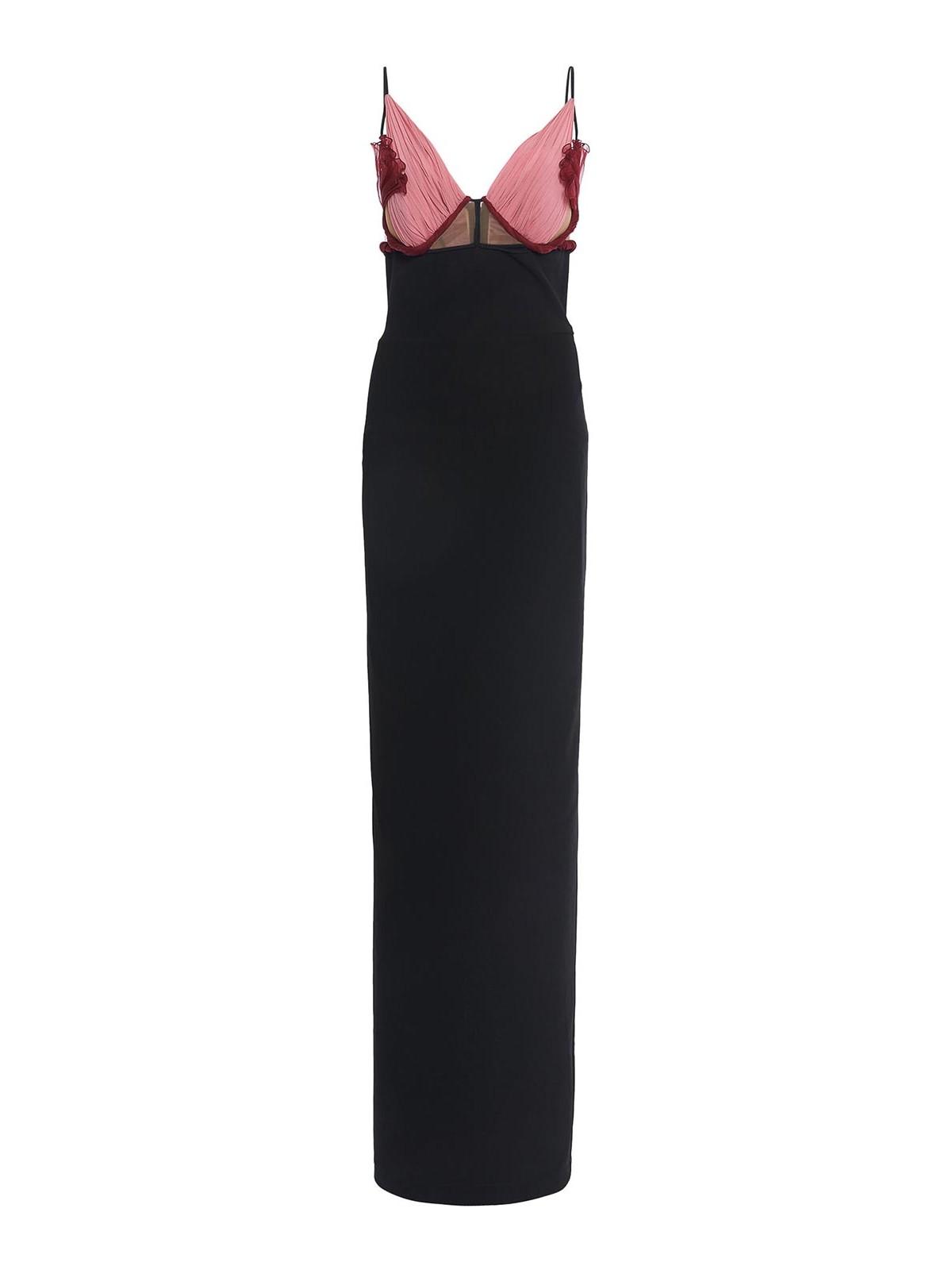 ワンピース Nensi Dojaka SS23 'Heart Bra' long dress (NDSS23DR132 BLACK) Nensi Dojaka heart bra long dress - Black | NDSS23DR132BLACK