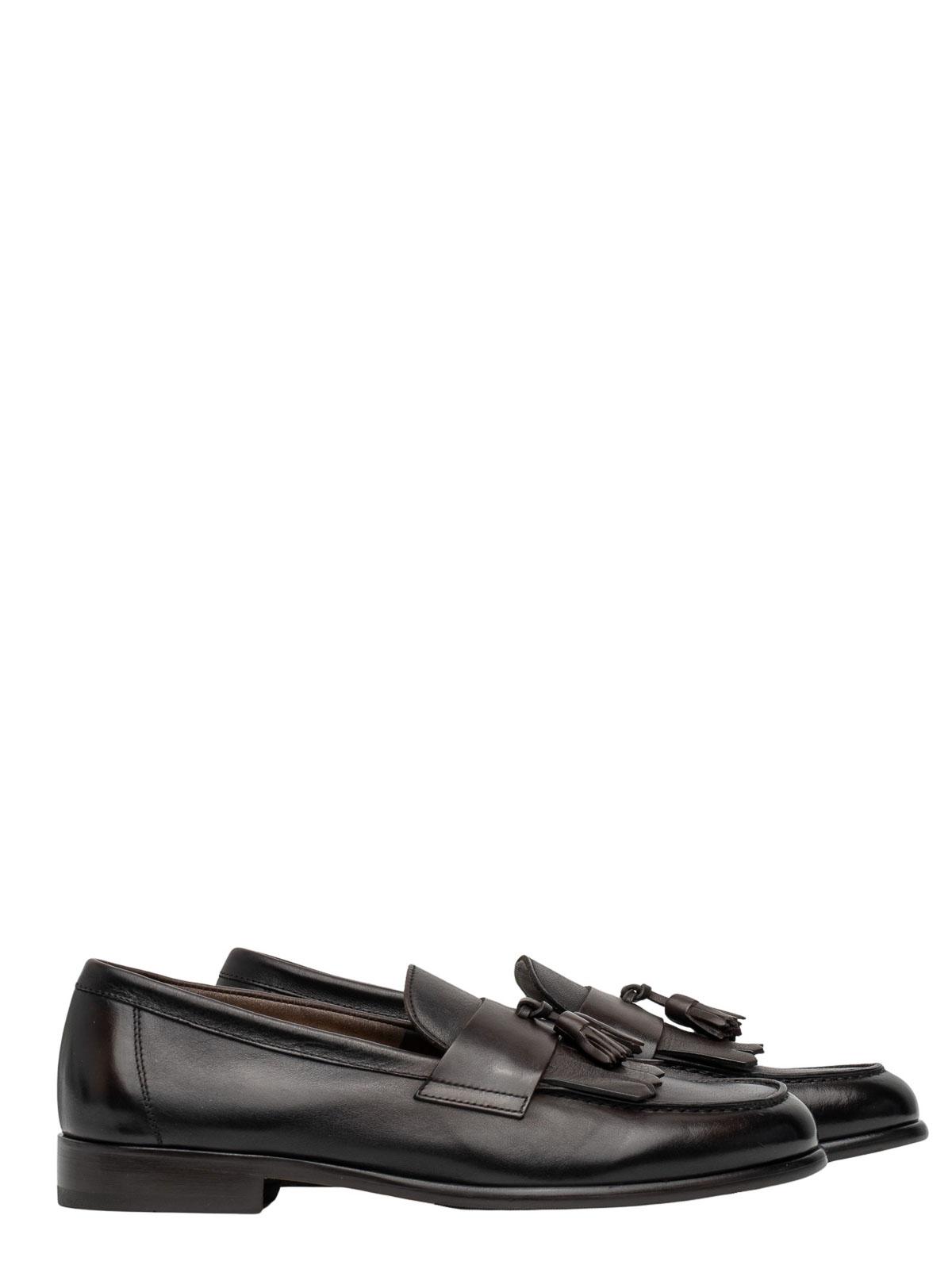 Doucal\'s Black Leather Tassel Slip-On Loafers Men main image 3