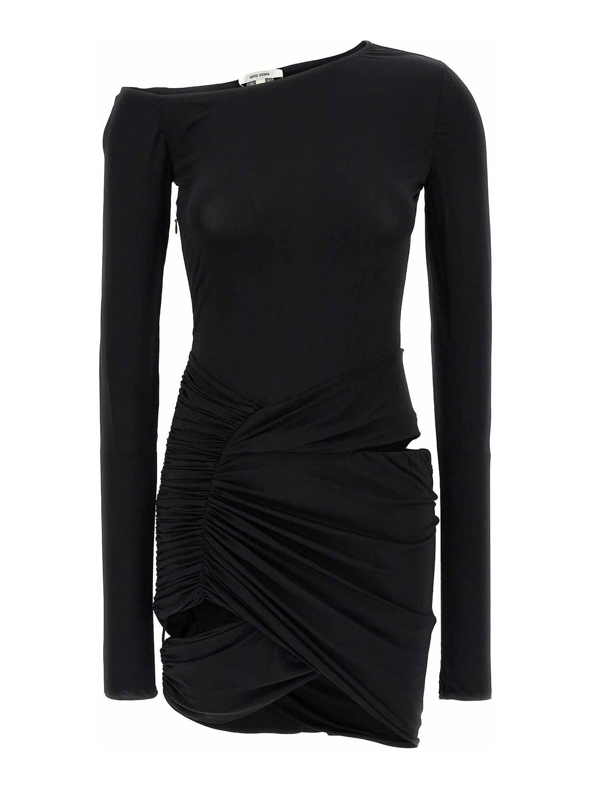 ワンピース NENSI DOJAKA ASYMMETRICAL PANEL GODET MINI DRESS Nensi Dojaka Asymmetrical Panel Godet Mini Dress NDAW23DR168