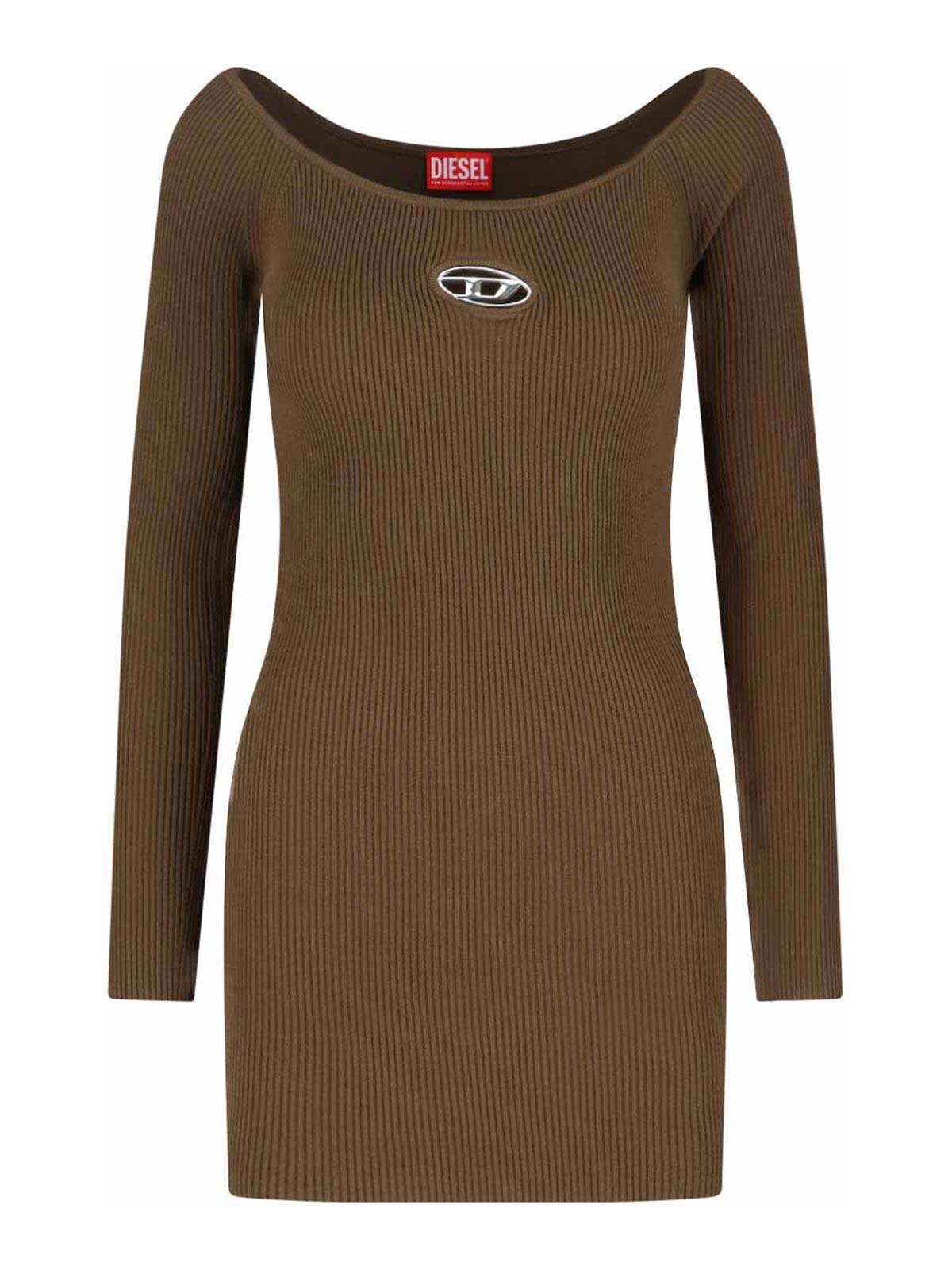 brown diesel dress Women's Mini dress with foil print | Brown
