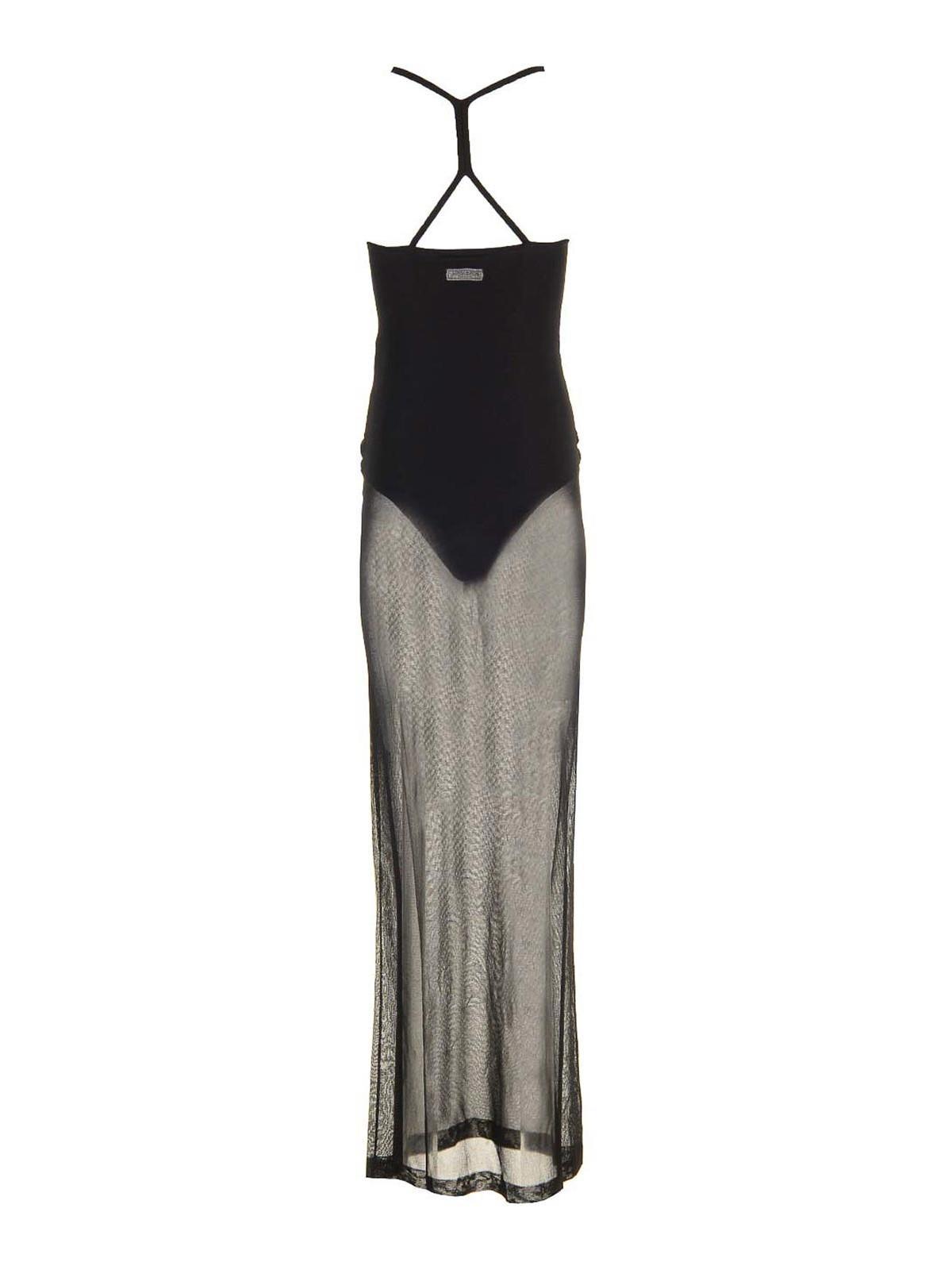 jacquemus mesh dress JACQUEMUS Nobo Knit-Mesh Maxi Dress black - 243KN523-2357