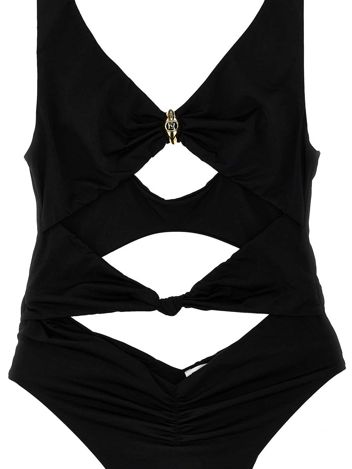 水着・ビーチグッズその他 ELISABETTA FRANCHI Chain one-piece swimsuit Black Elisabetta Franchi Swimsuit - nero/burro/black - Zalando.co.uk