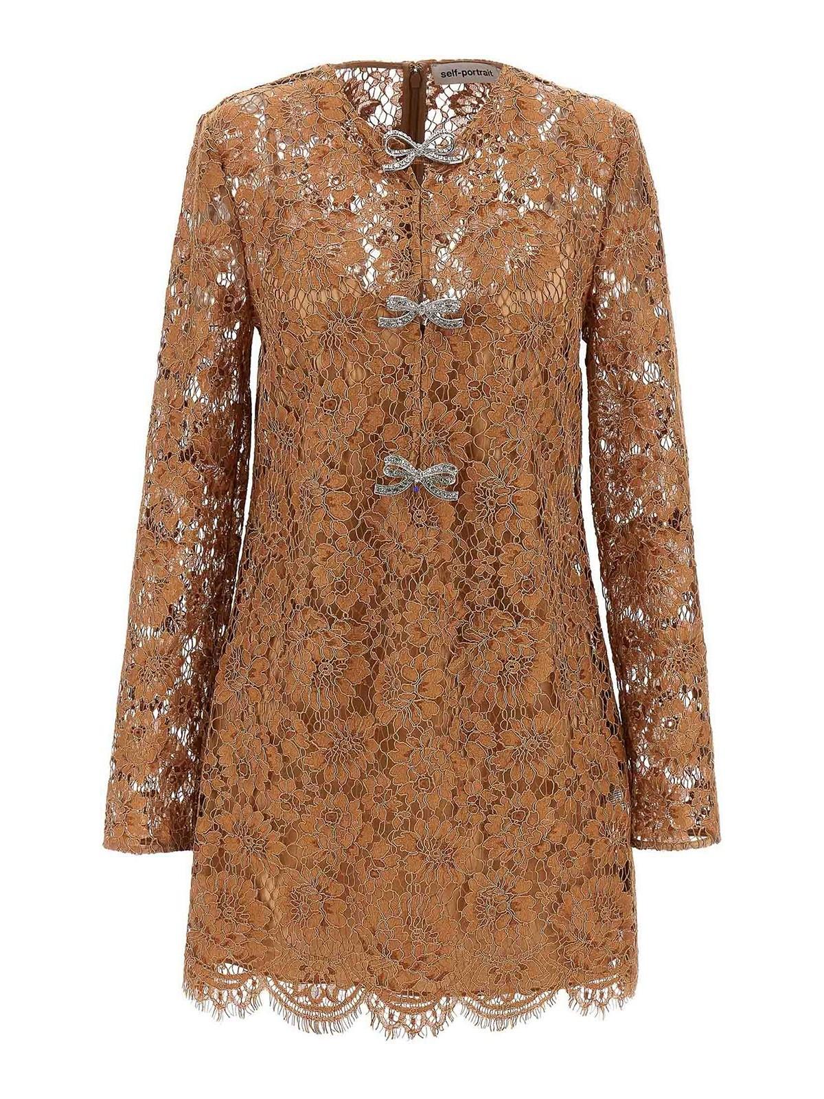Brown Self-Portrait Dresses for Women | Lyst