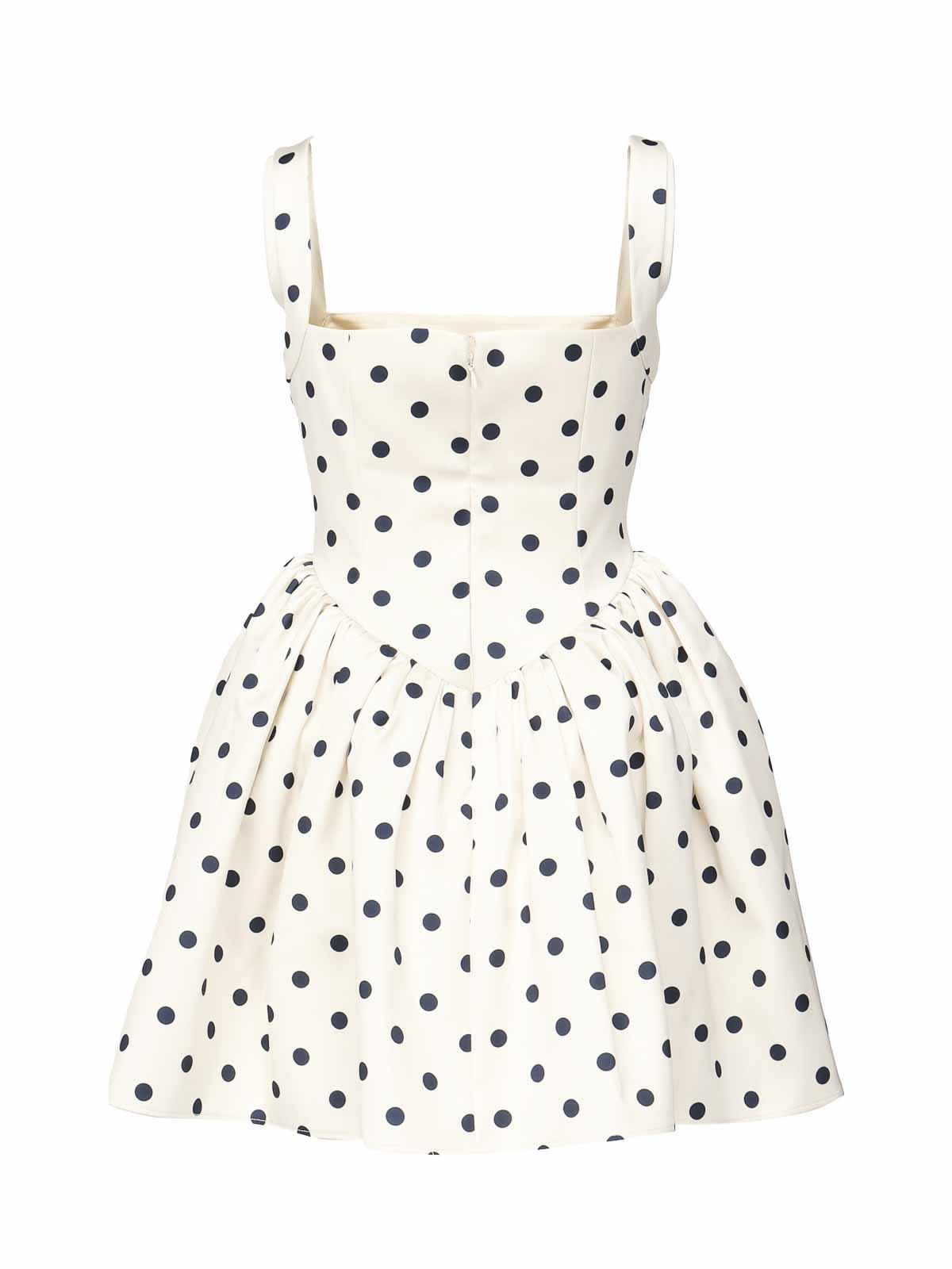 Designer White Satin Polka Dot Dresses for Women - Up to 60