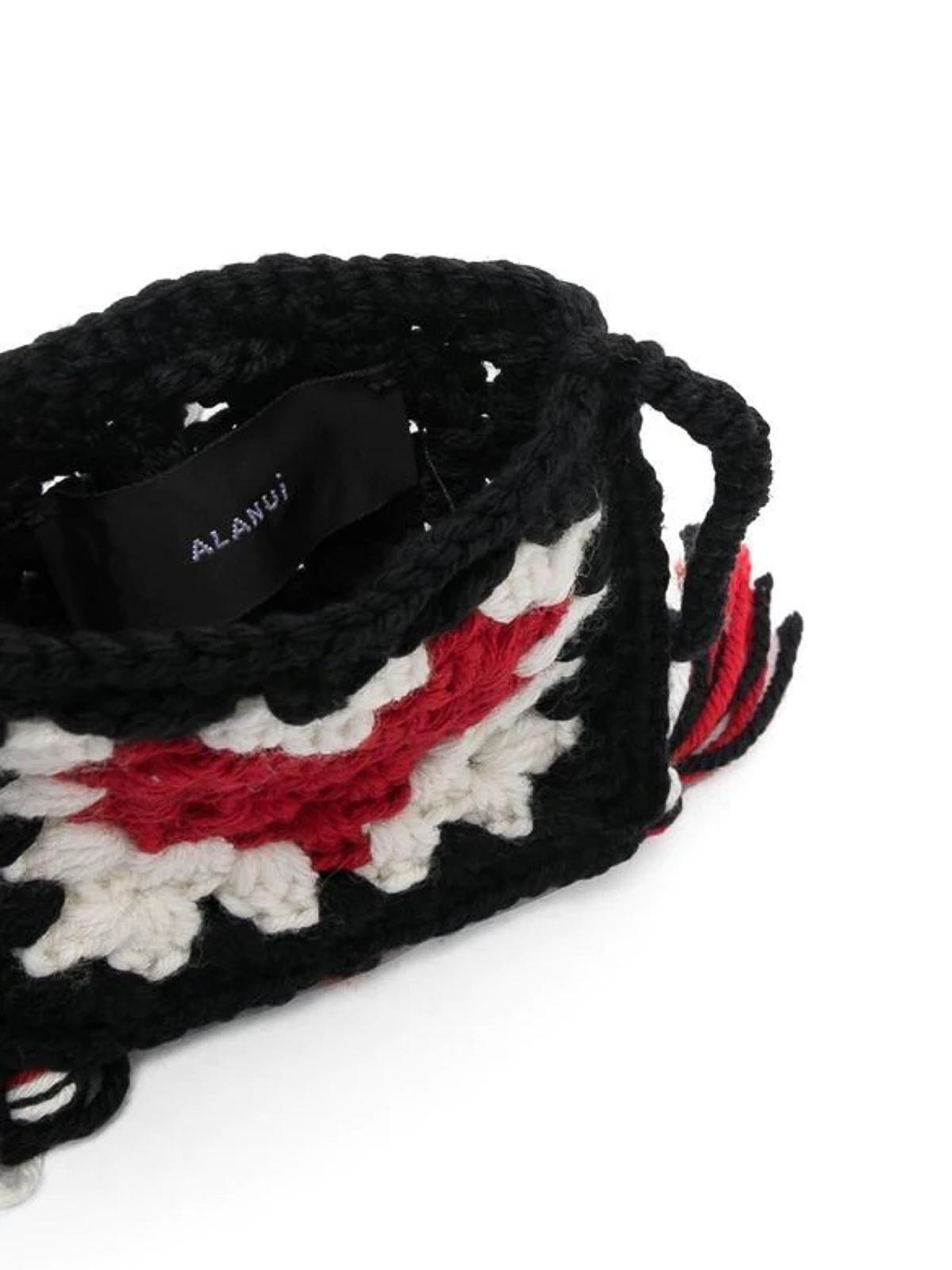 Stay Positive crochet AirPods case with strap in multicoloured - Alanui