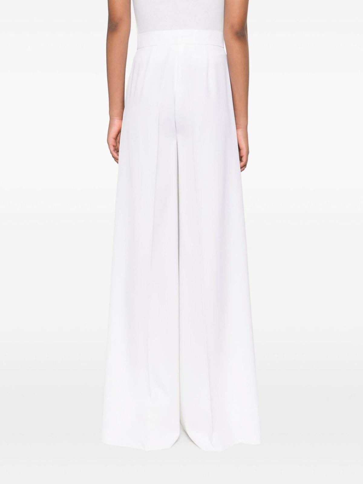 Max Mara Ninfa Wide-Leg Trousers in White | Lyst