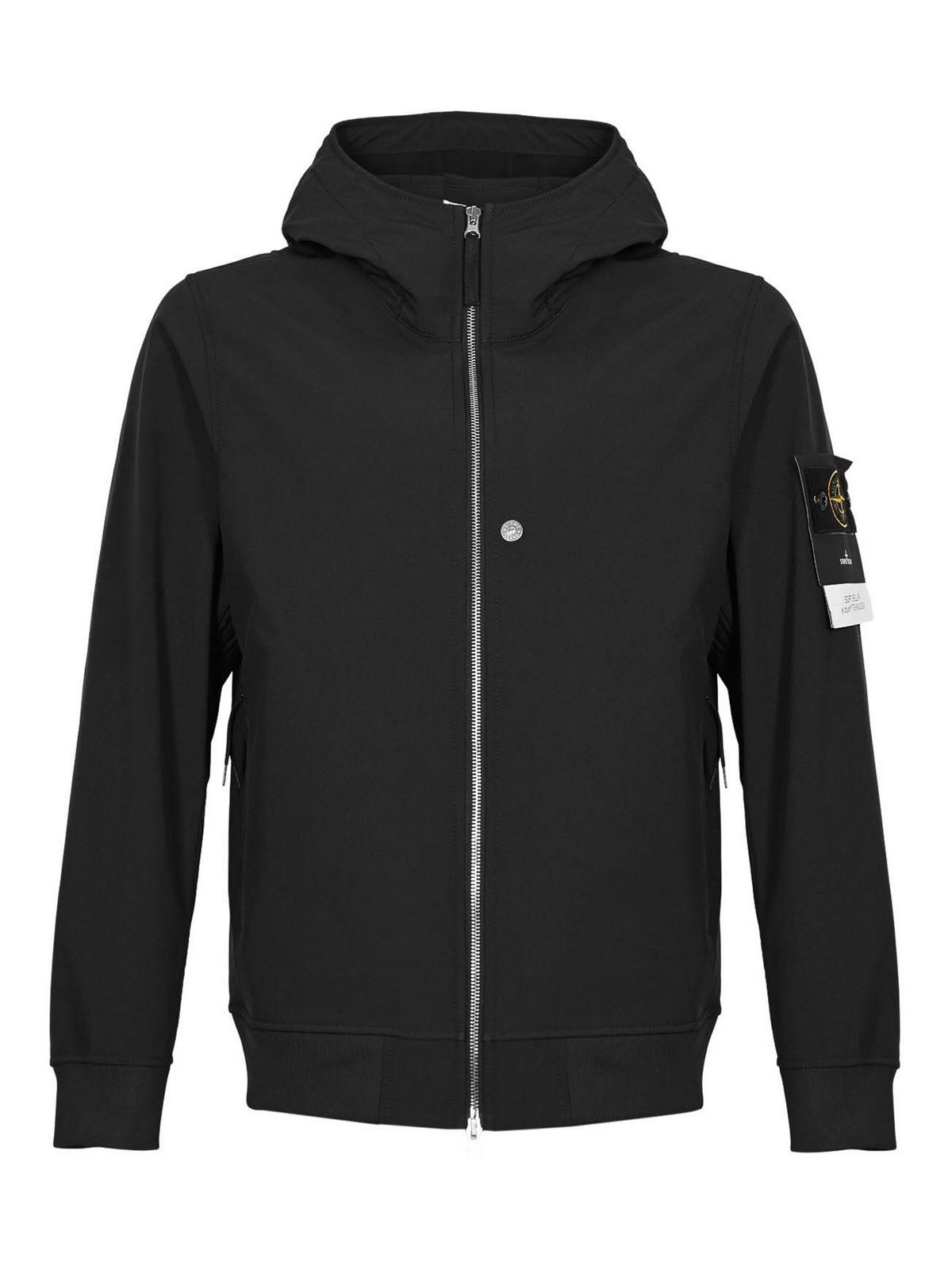 Stone Island Soft Shell-R Jacket in Black for Men | Lyst