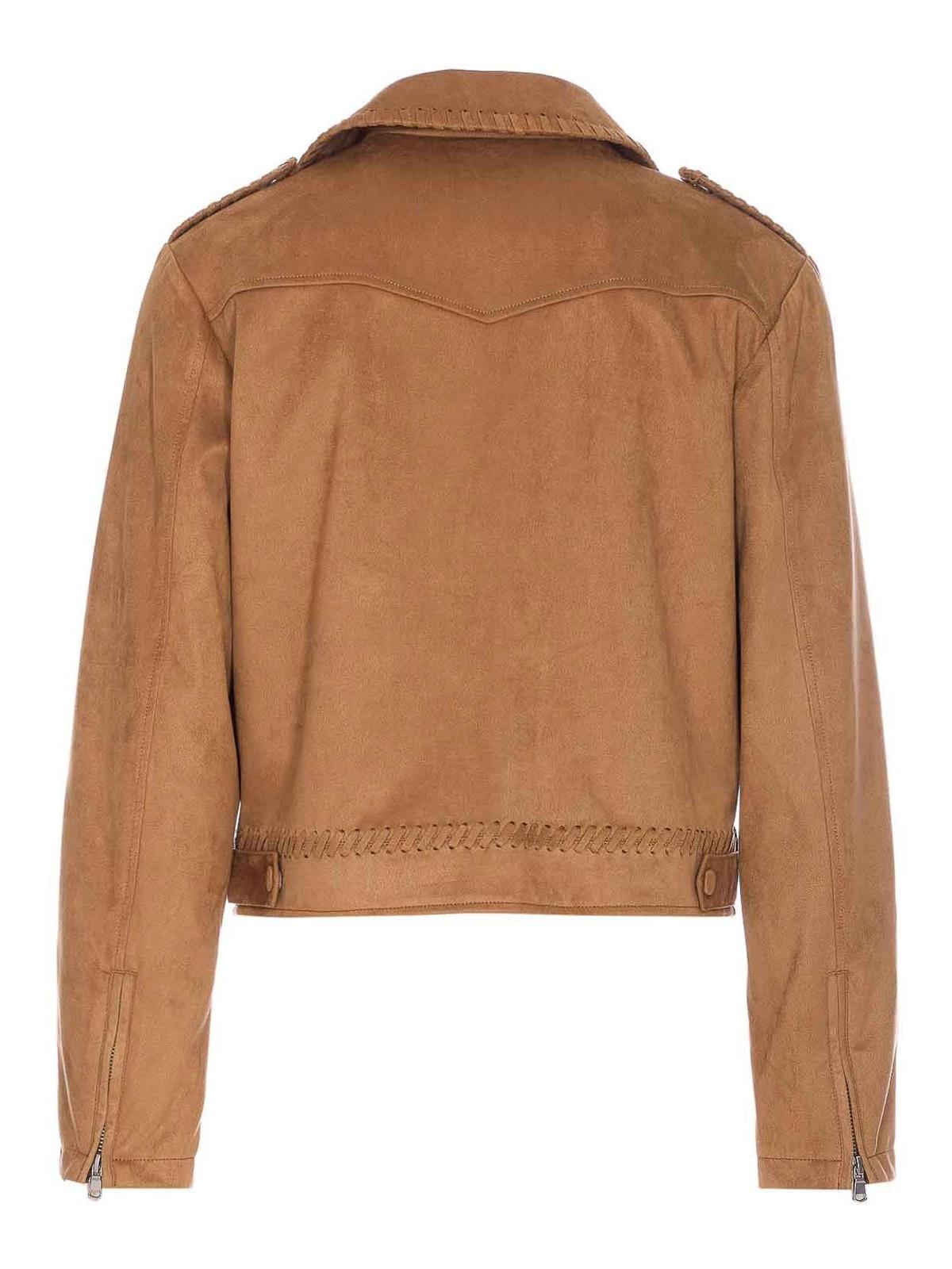 レザージャケット・コート URBANCODE FAKE SUEDE LEATHER JACKET Urbancode Faux Suede Leather Jacket in Brown | Lyst