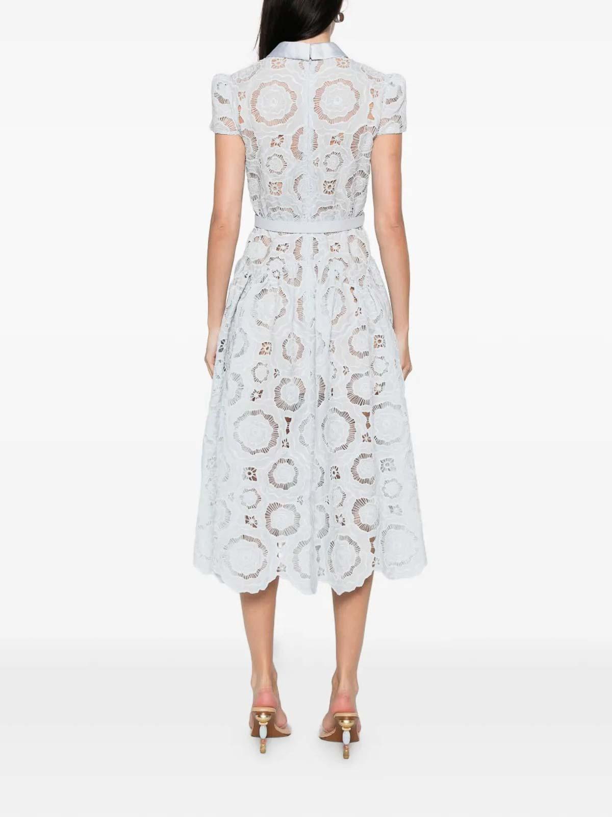 Self-Portrait Floral Lace Midi Dress in White | Lyst Self-Portrait Floral Lace Midi Dress in White | Lyst