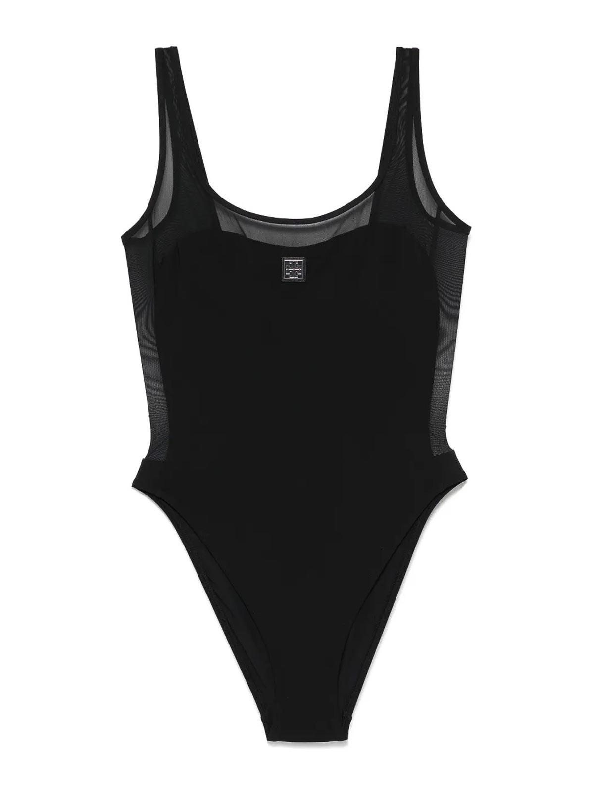 Tory Burch Mesh Tank Suit in Black | Lyst