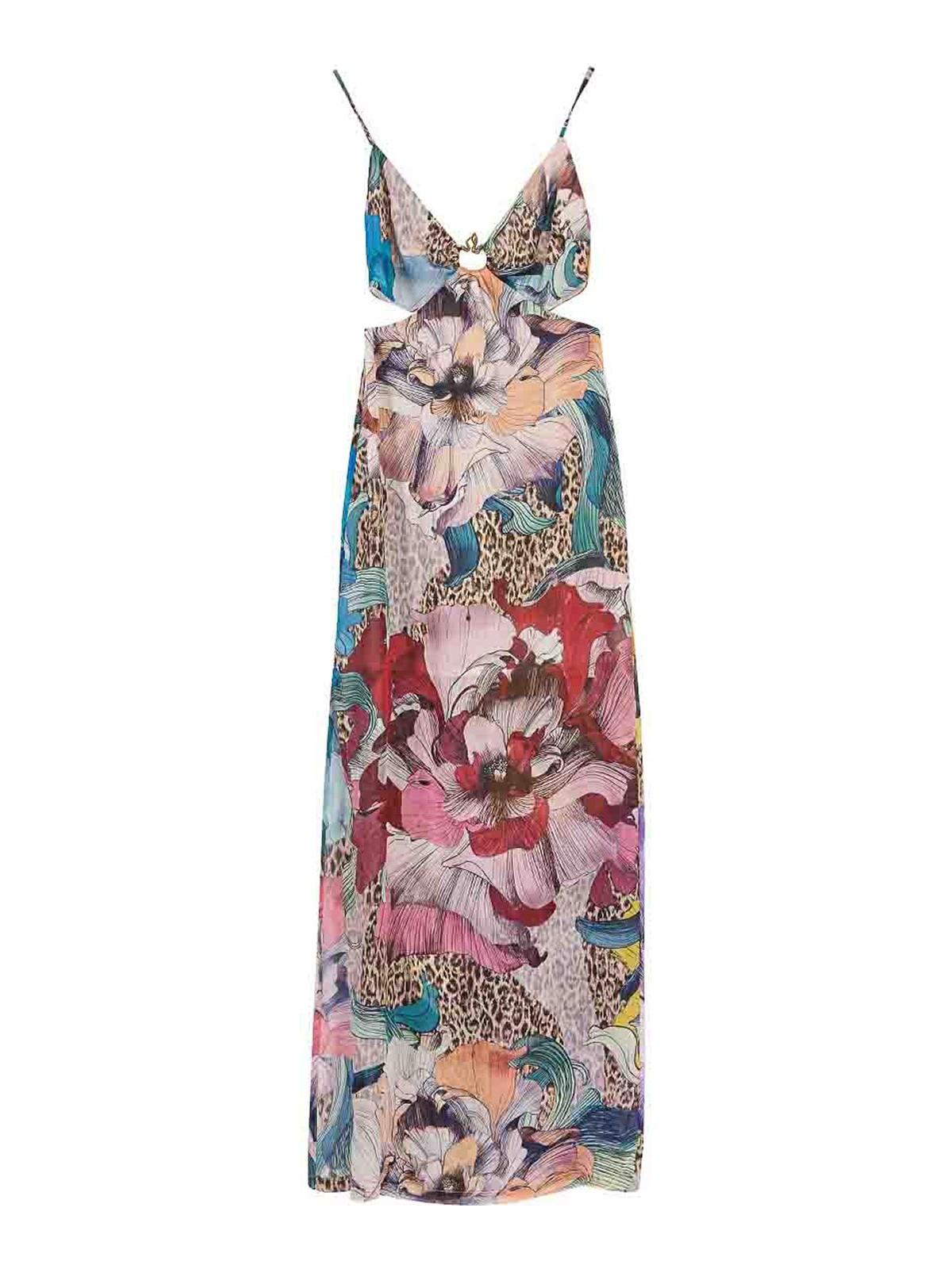 ワンピース JUST CAVALLI Woman Dress Multicolor 78PAO958NS594 MS3 Just Cavalli Women's Multi-Color Polka Dot Short Sleeve