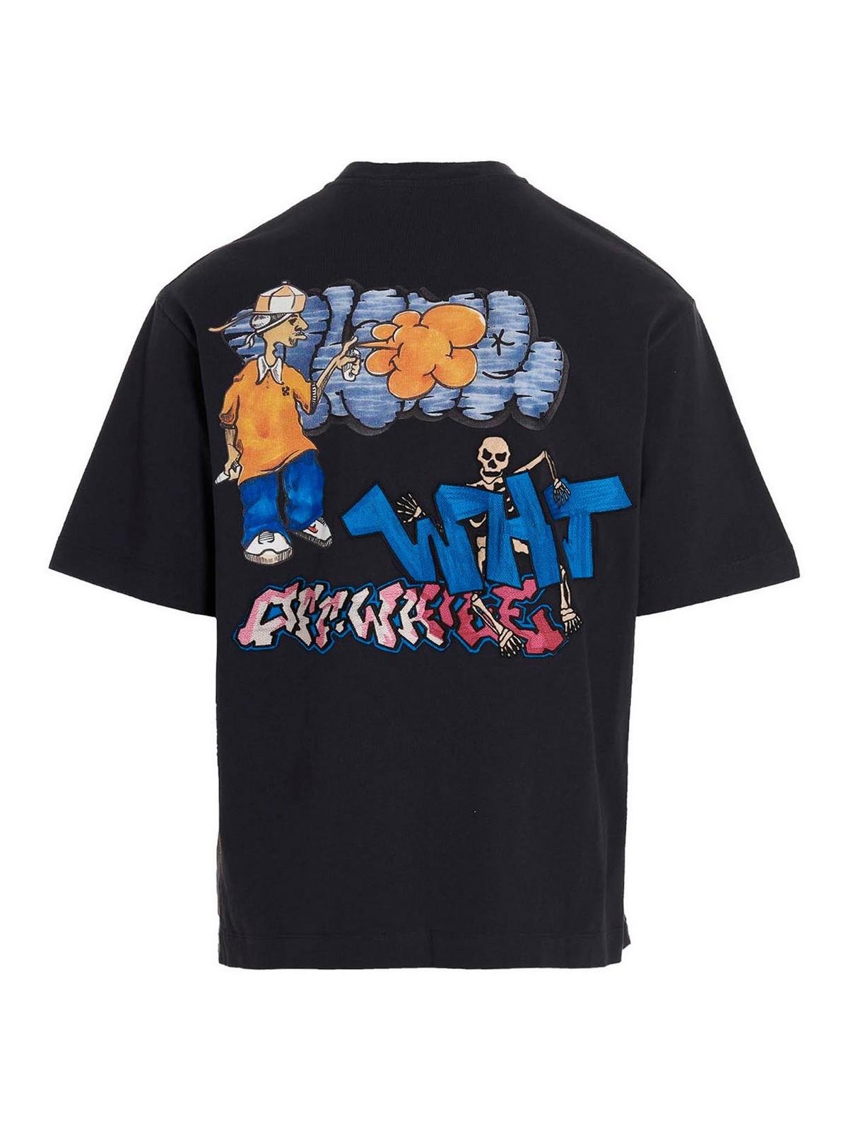 Off-White c/o Virgil Abloh T-shirt Graffiti Skate in Blue