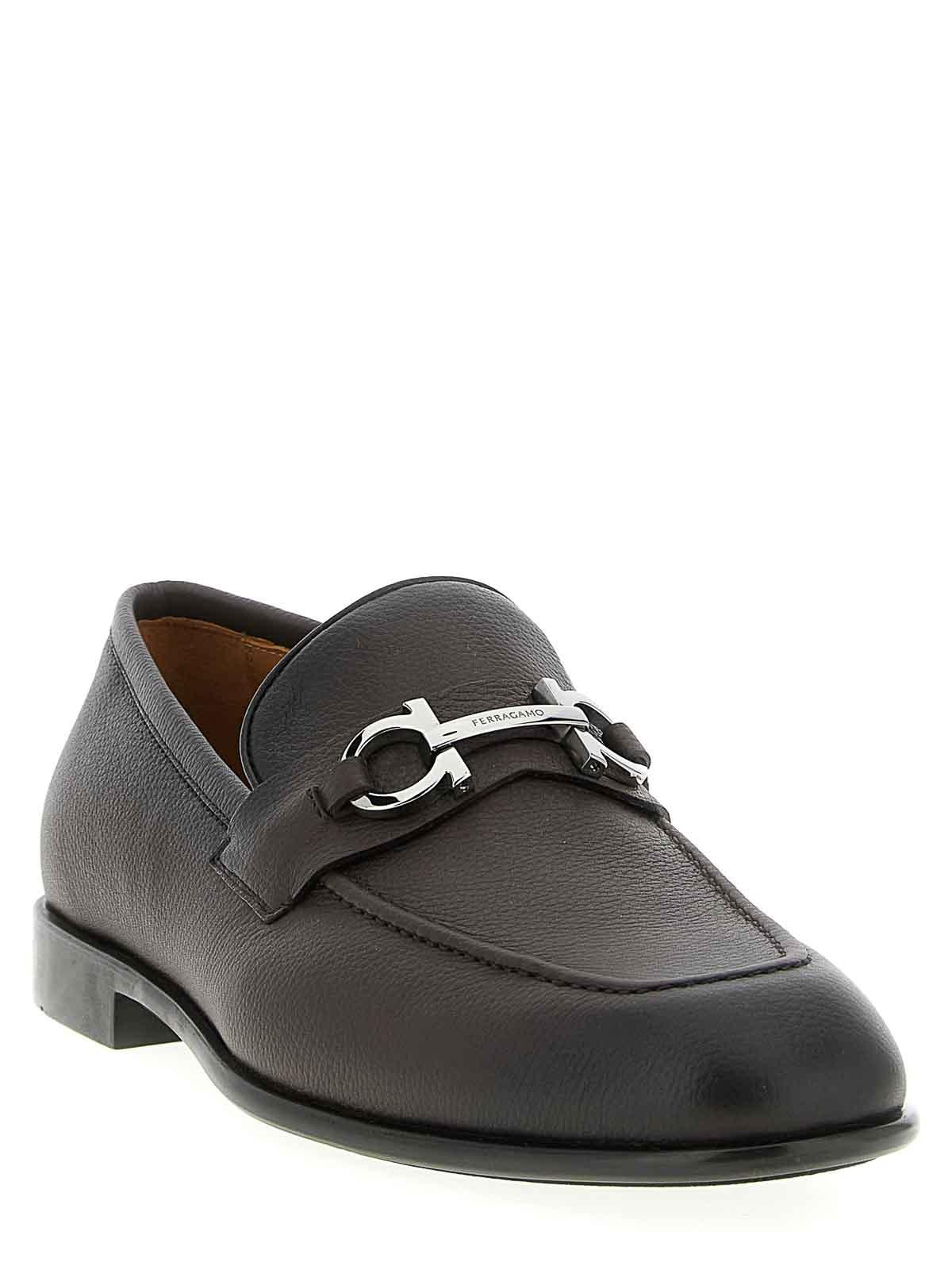 Salvatore Ferragamo Gray Leather Loafers Slip-On Elegance Ferragamo Men main image 4