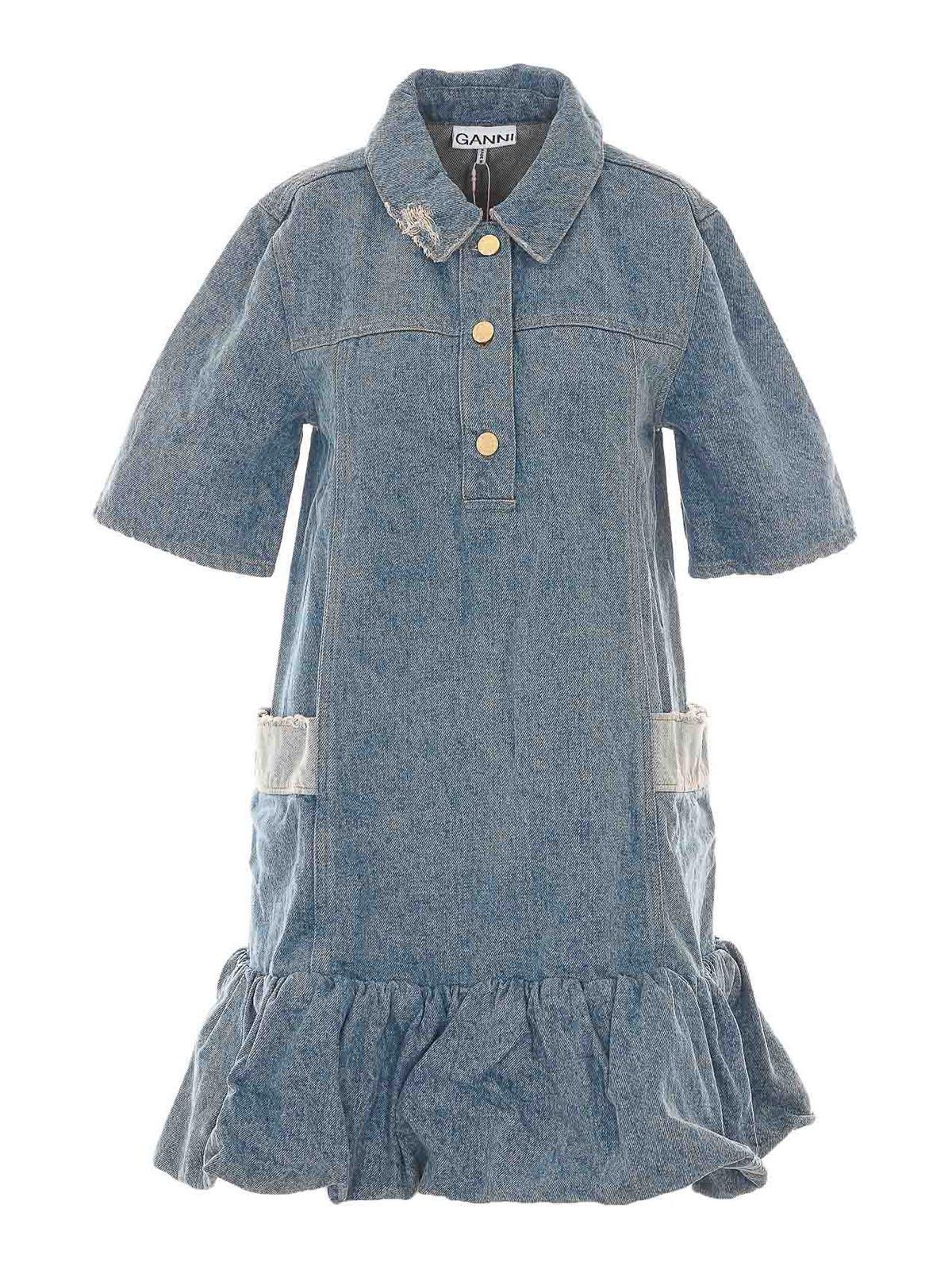 ganni blue feather dress Ganni Blue Feather Dress Rent Ganni Blue Dress By Rotation UK