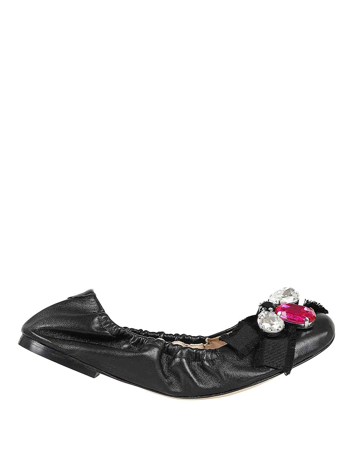Casadei Queen Bee leather ballerina shoes - Green