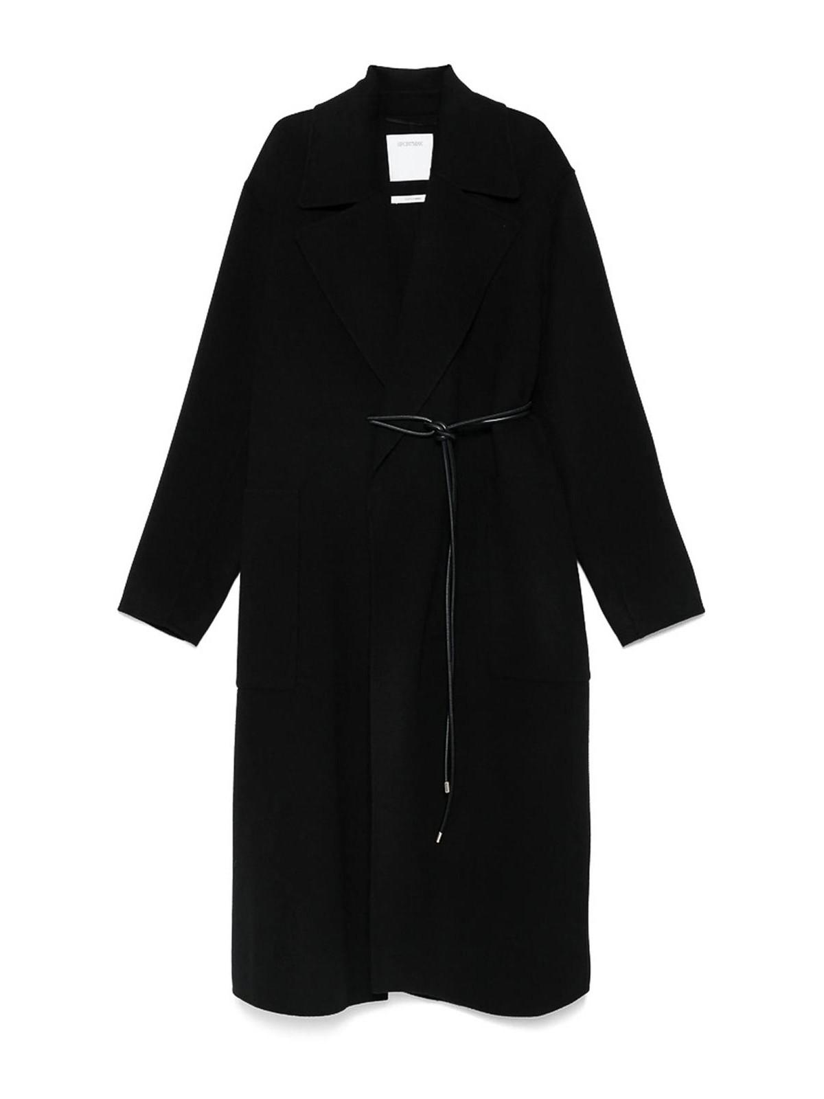 コート Sportmax Black Wool Blend Azzorre Coat SP2011045106004-b-