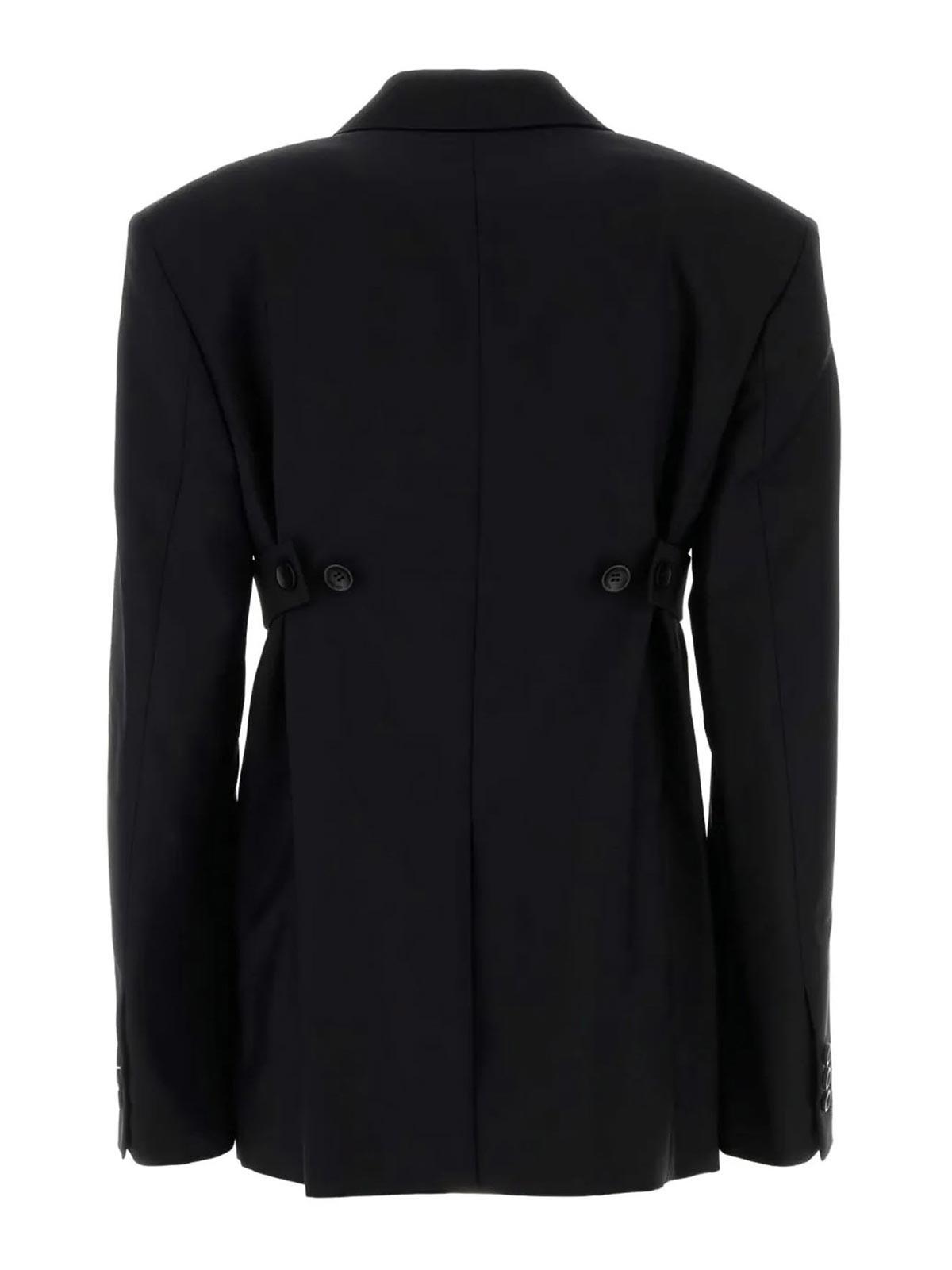 Alexander Wang Jacket Sz 2 Black Australian Merino Nubby Wool 