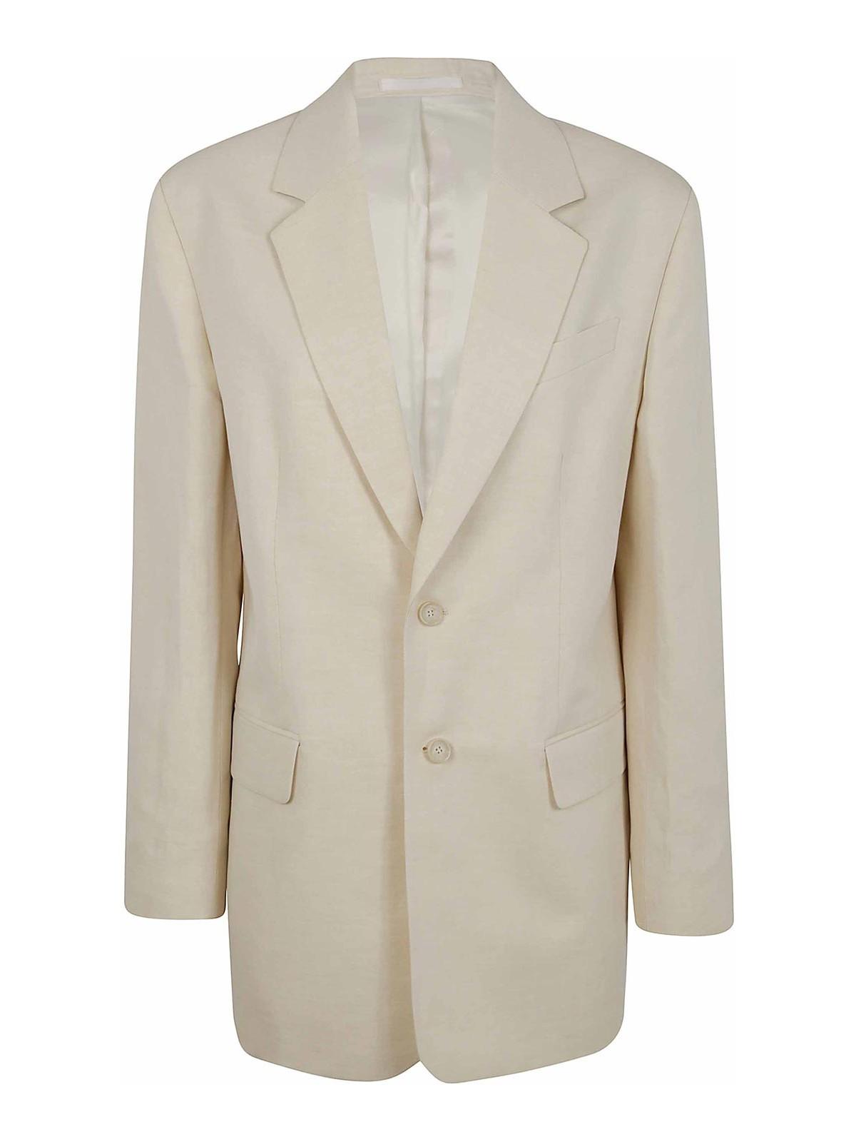 ジャケット FILIPPA K SS25 DAVINA COTTON LINEN BLAZER (31338 0092) Davina Oversized Cotton Linen Blazer - Cream White | Filippa K