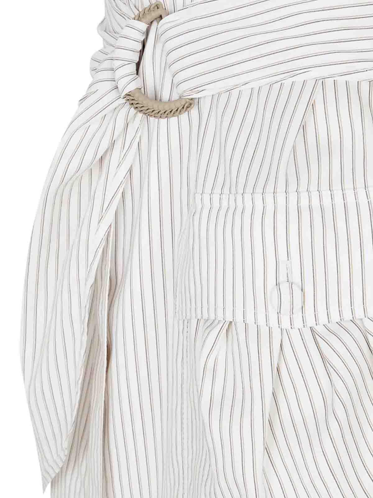 Fendi Silk And Cotton Striped Blouson in White | Lyst