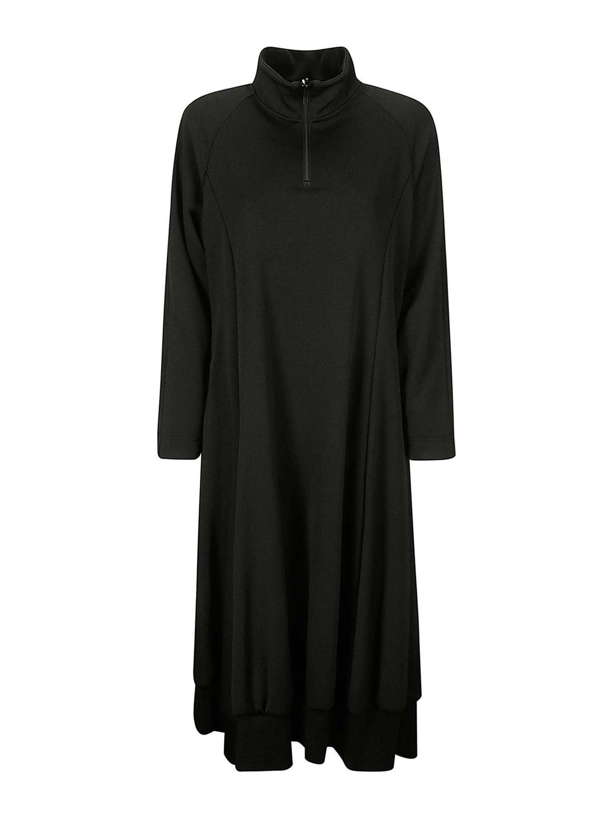 Yohji Yamamoto Long Sweatshirt Dress in Black Lyst UK