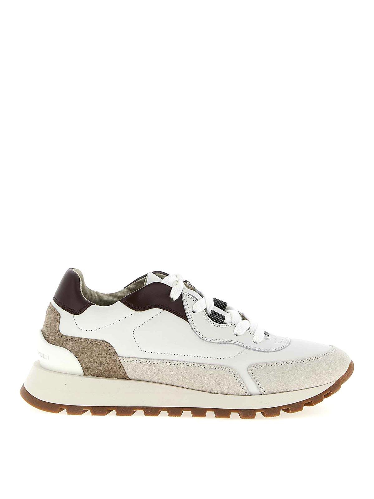 スニーカー BRUNELLO CUCINELLI Women Sneakers MZSFG2926C159 White Brunello Cucinelli Women Sneakers White Leather Low Top Lace