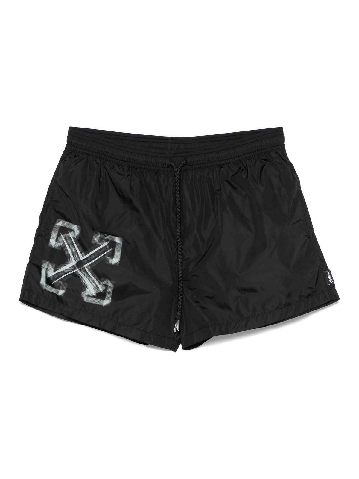 【送料&関税込】Off-White Beachwear In Black Polyamide Off White | Arrow Swim Shorts | Swim Shorts | Cruise Fashion