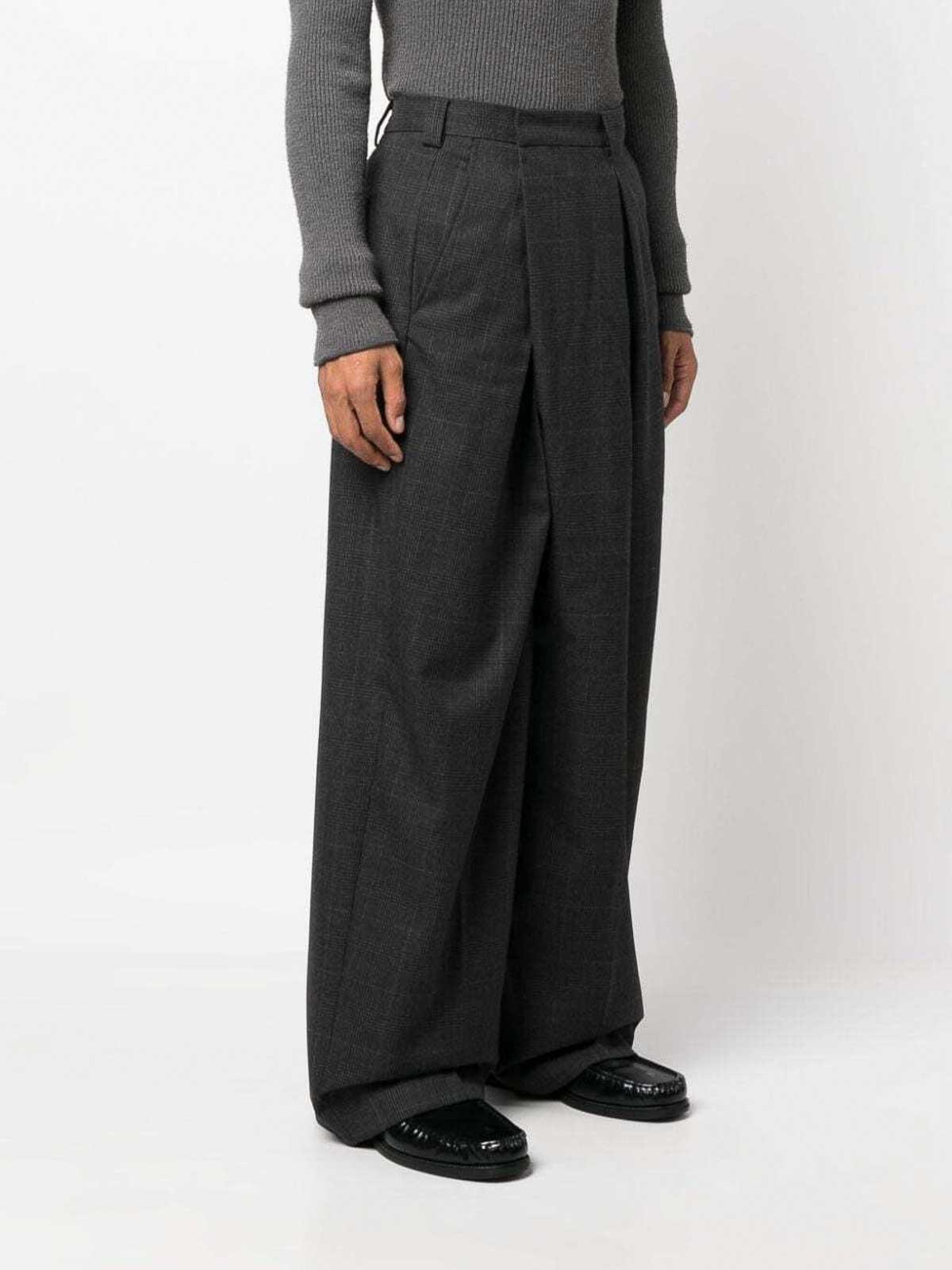 パンツ Acne Studios Wool Blend Wrap Trousers Acne Studios Tailored Wool Blend Wrap Trousers in Grey for Men